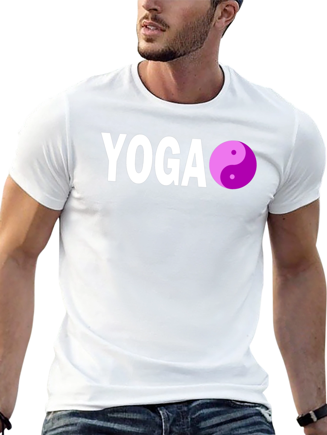 Black Yoga Yin Yang Graphic Tee - Black view 13