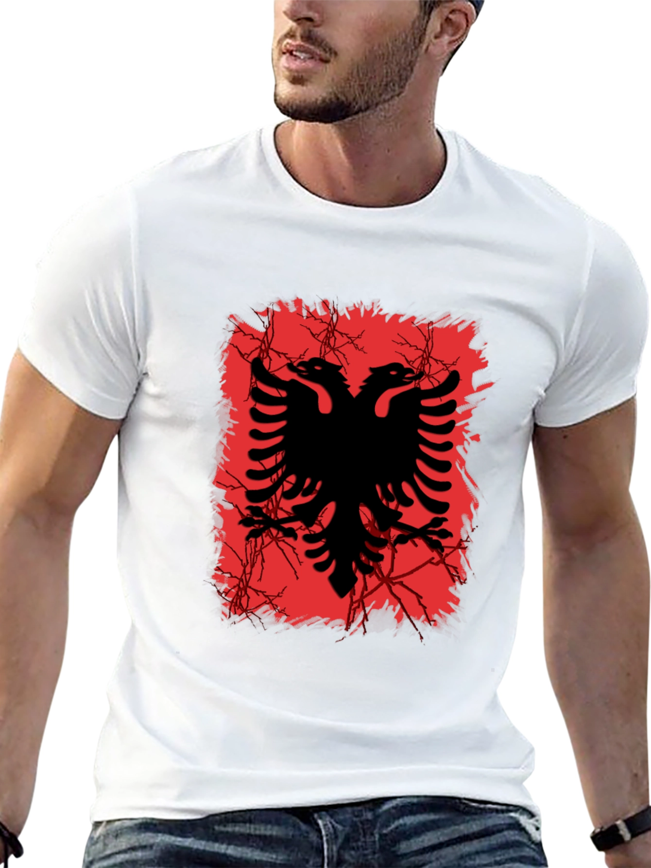 Albanian Eagle Graphic Tee - Black T-Shirt - 13
