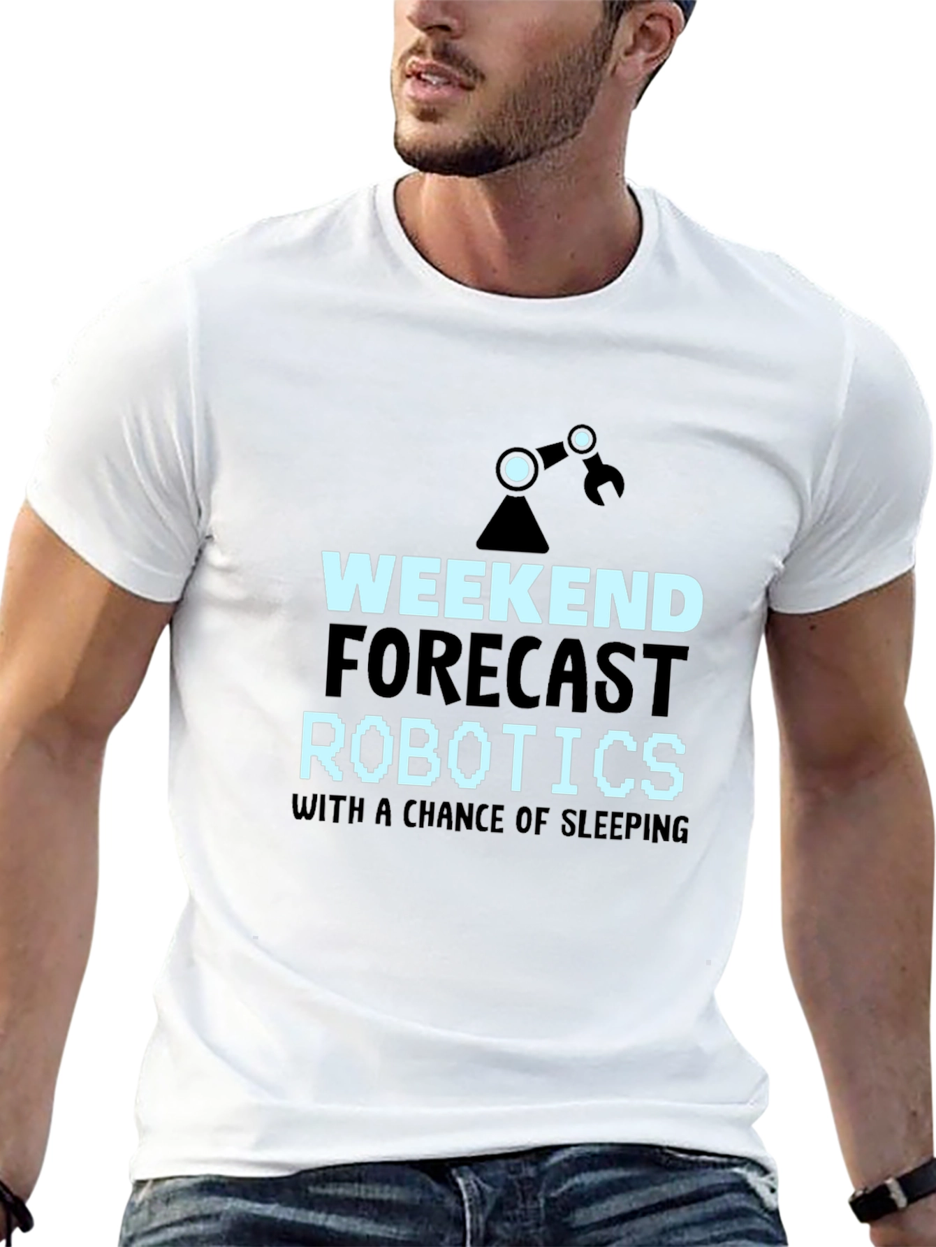 Black Weekend Robotics T-Shirt - Funny Robotics Forecast Tee view 13