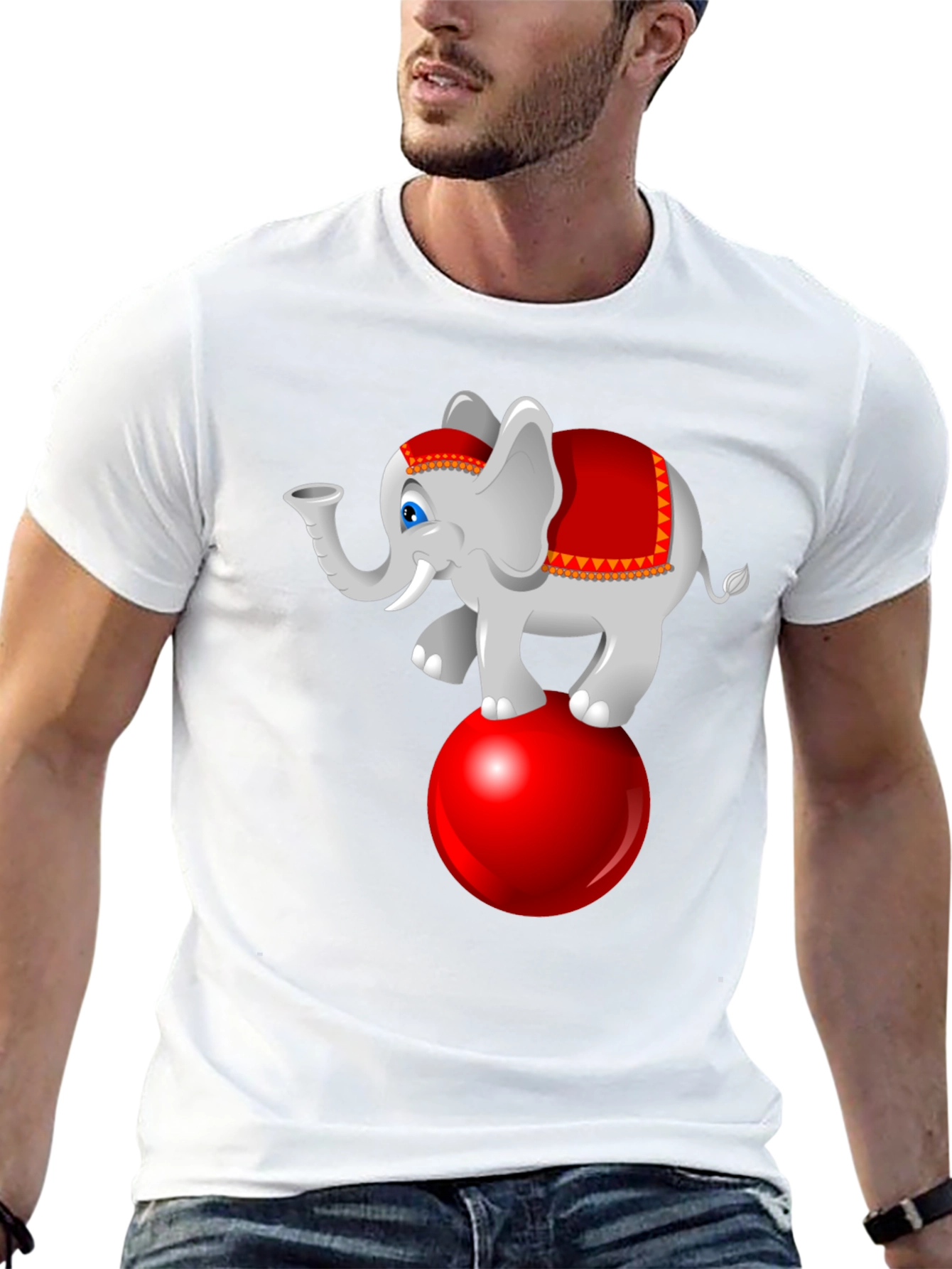 Black Circus Elephant Graphic T-Shirt - Fun & Stylish view 13