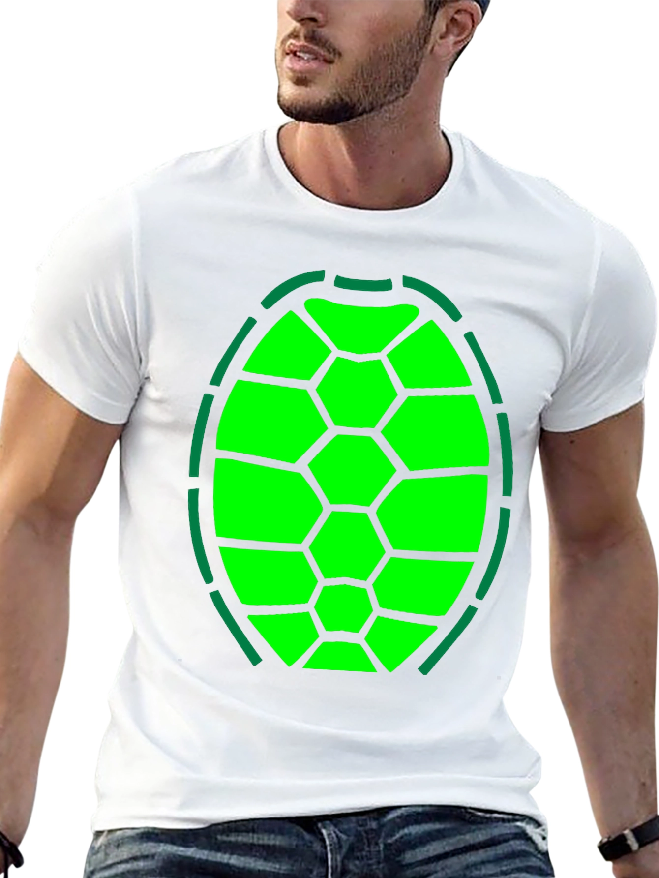 Black Turtle Shell T-Shirt - Funny Costume Tee view 13