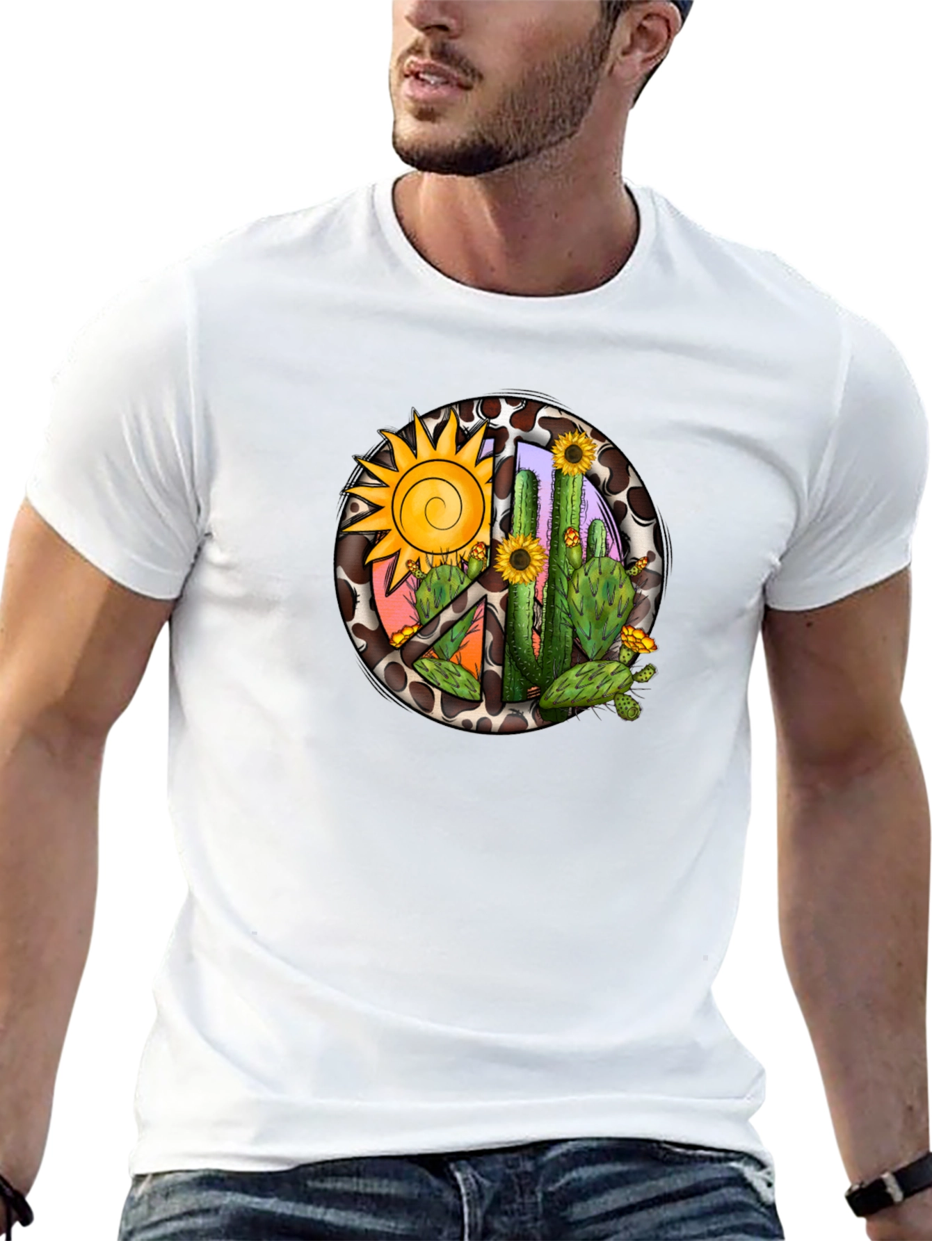 Black Cactus & Sun Graphic Tee view 13
