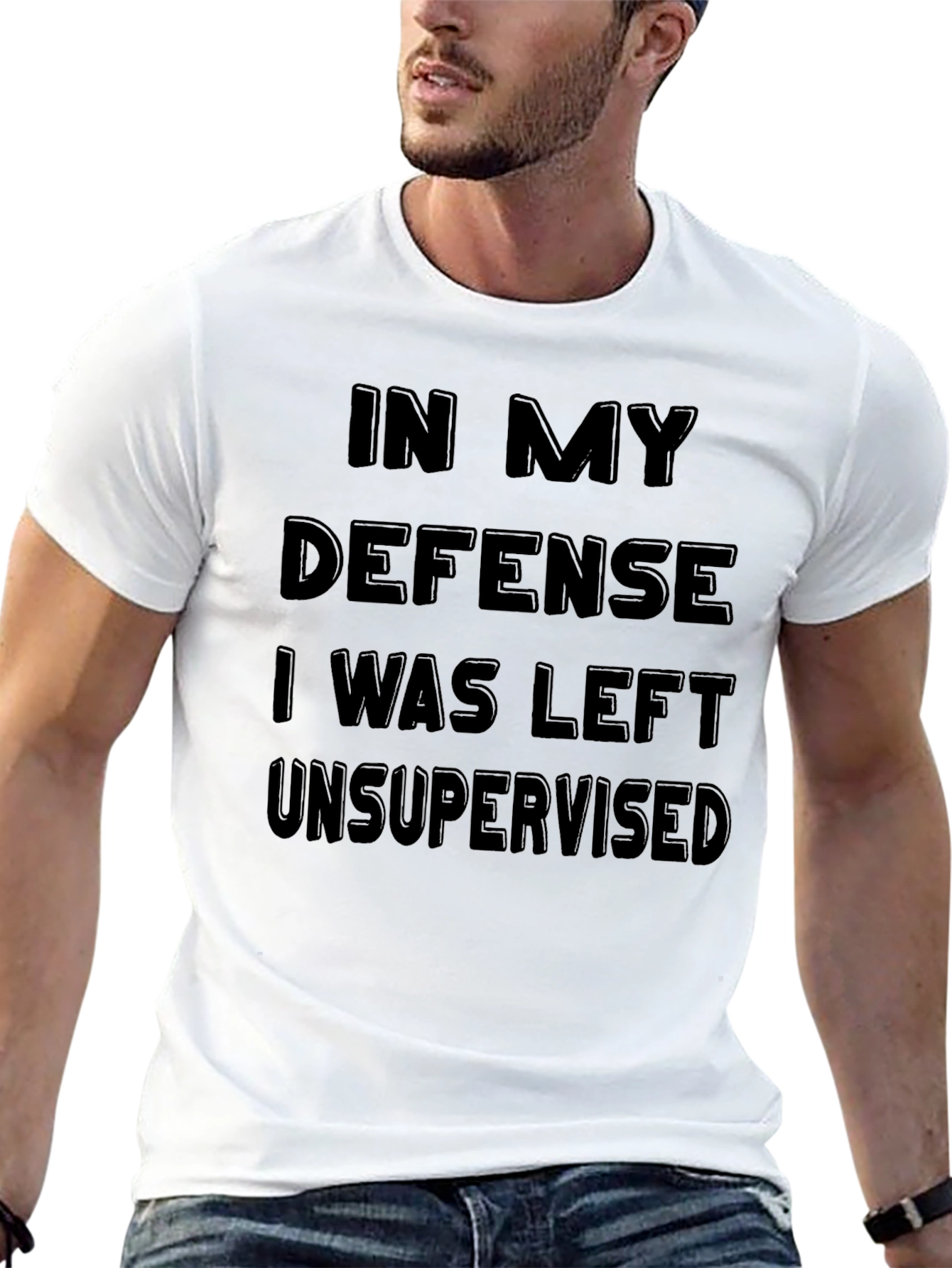 Black Funny Unsupervised T-Shirt view 13