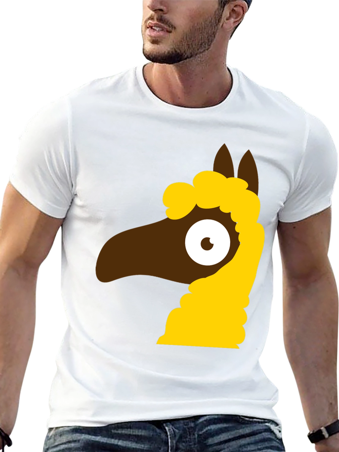 Black Cartoon Llama Graphic Tee - Black view 13