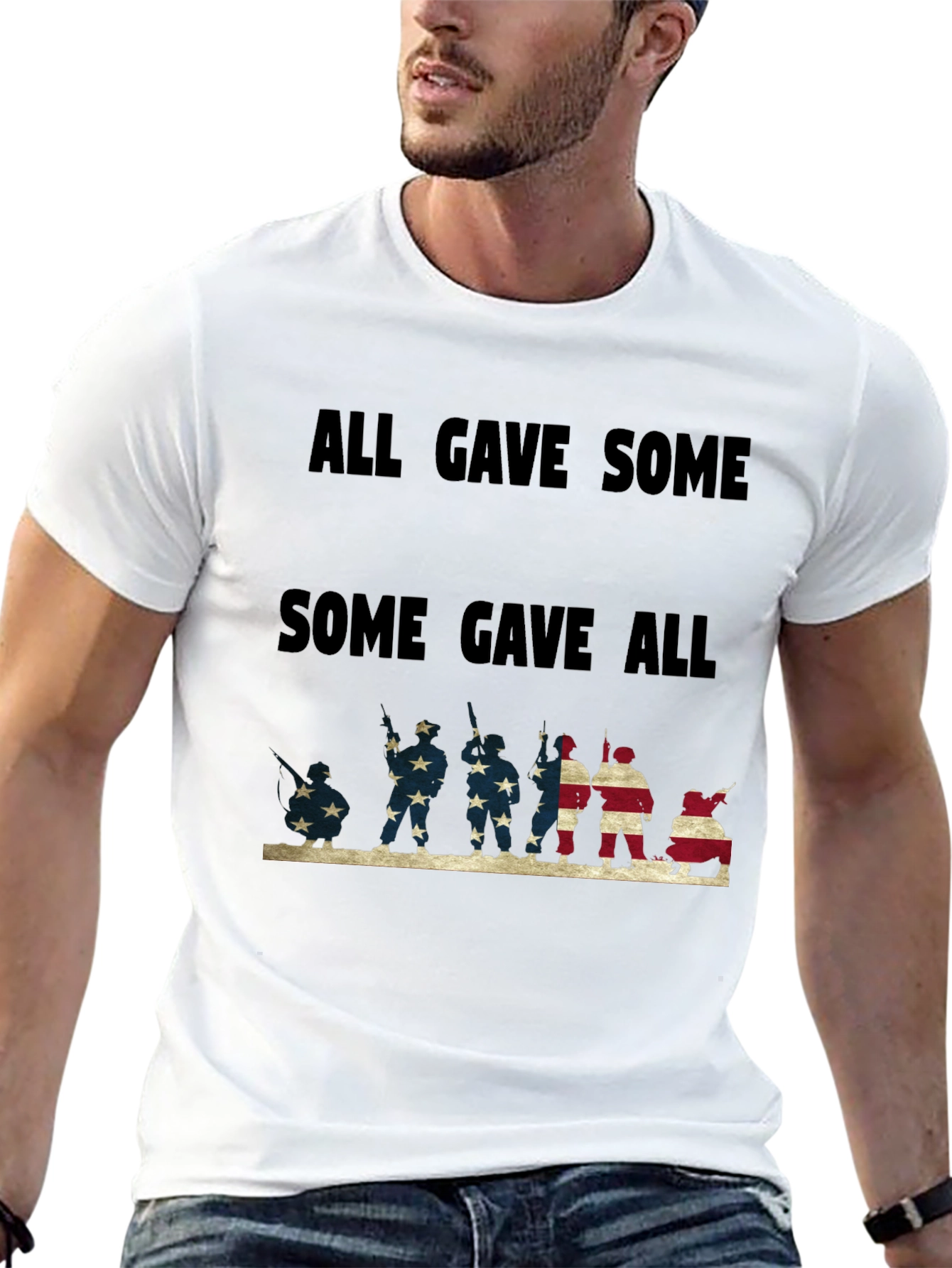Black All Gave Some, Some Gave All Graphic Tee view 13