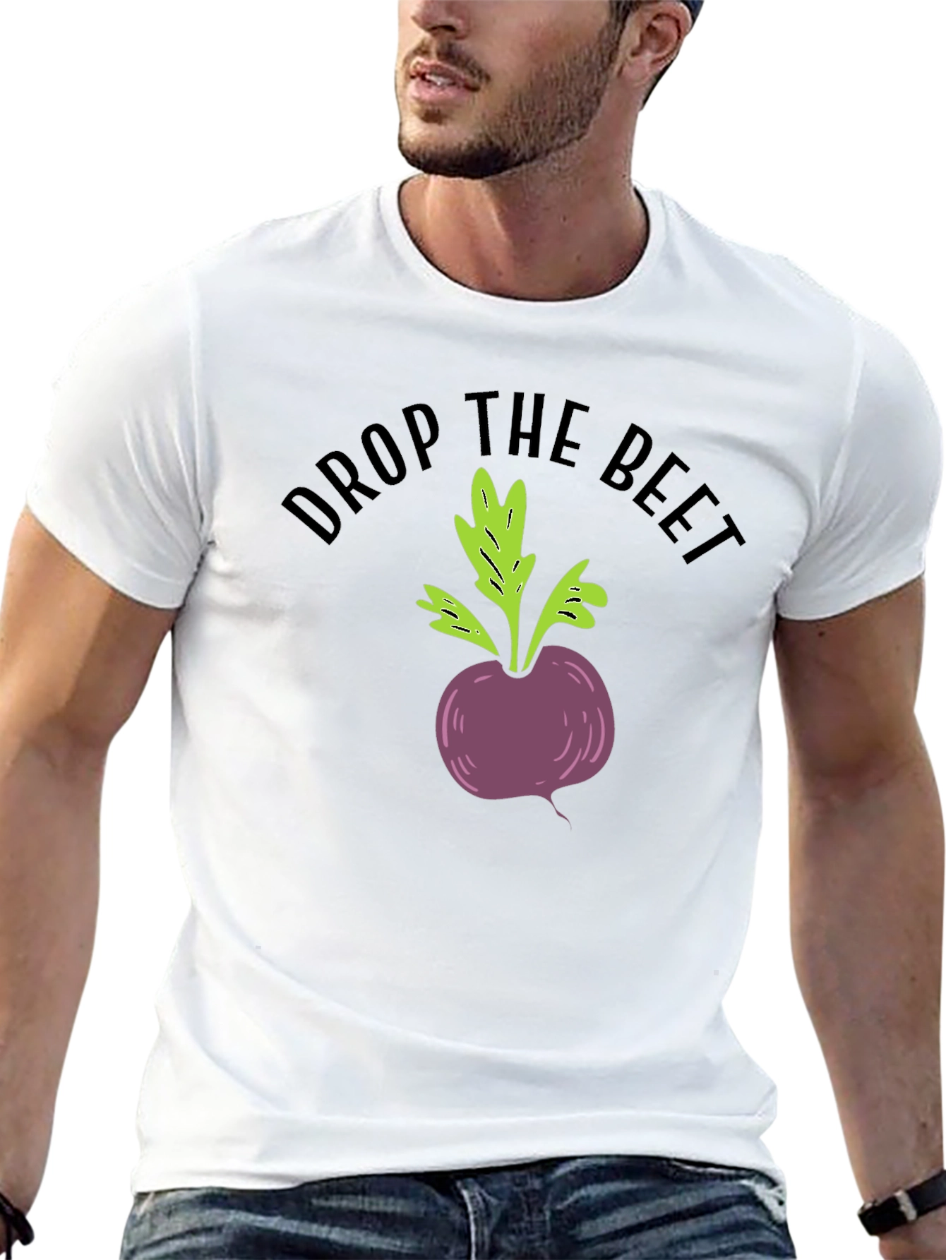 Black Drop the Beet Funny Graphic T-Shirt view 13