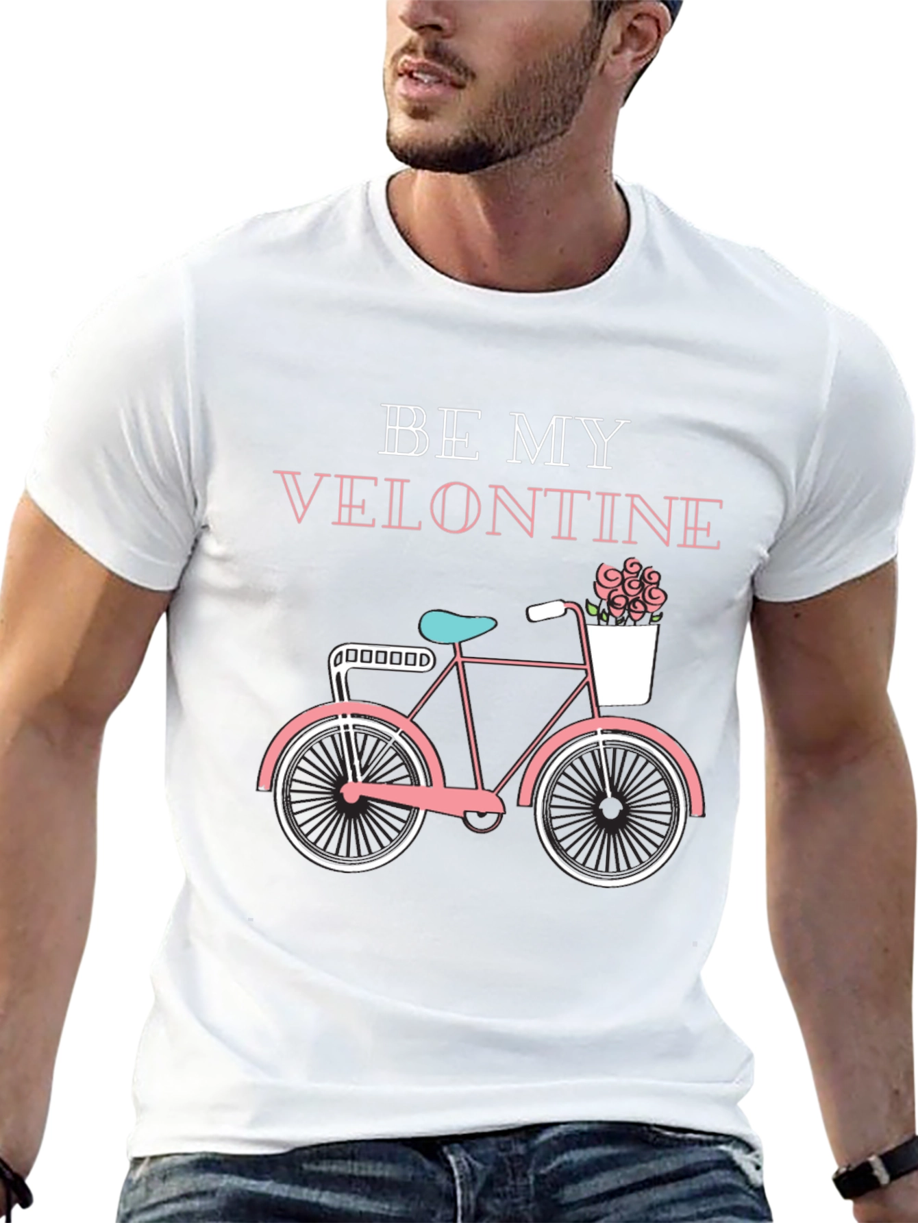 Black Be My Velontine Bicycle Graphic Tee view 13