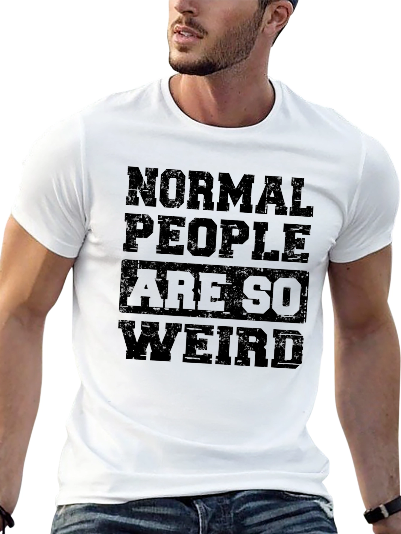 Black Normal People Are So Weird Graphic Tee view 13
