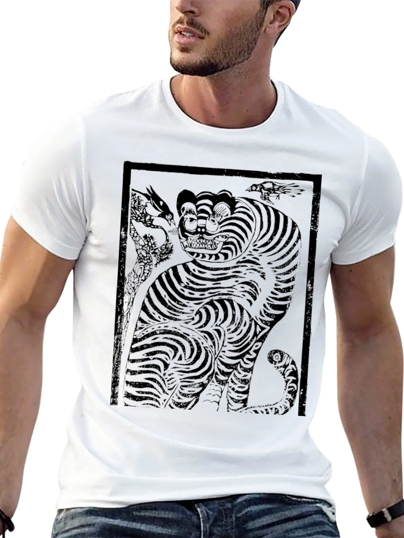 Black Vintage Tiger Graphic Tee - Classic Comfort view 13