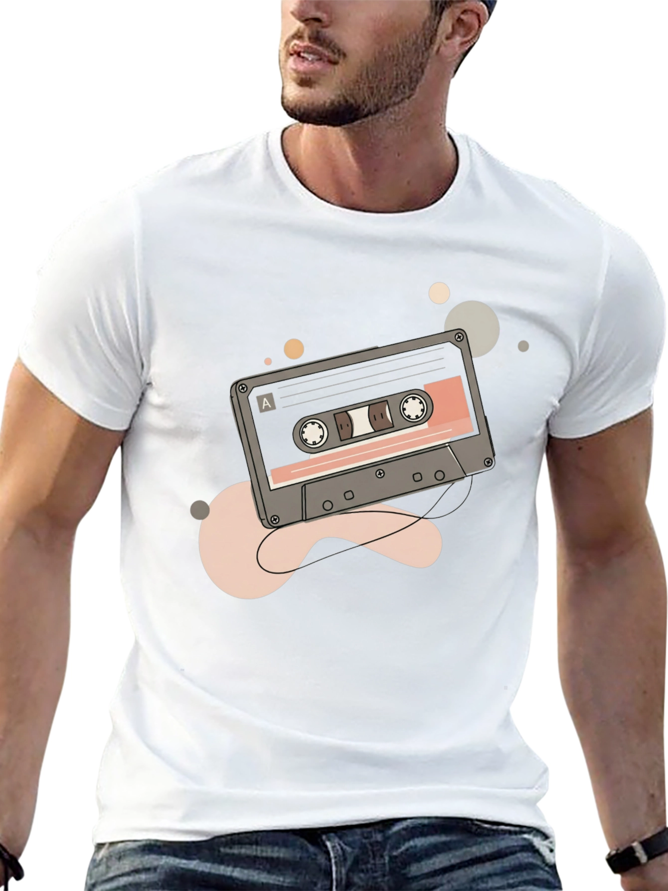 Black Retro Cassette Tape Graphic Tee - Classic Style view 13