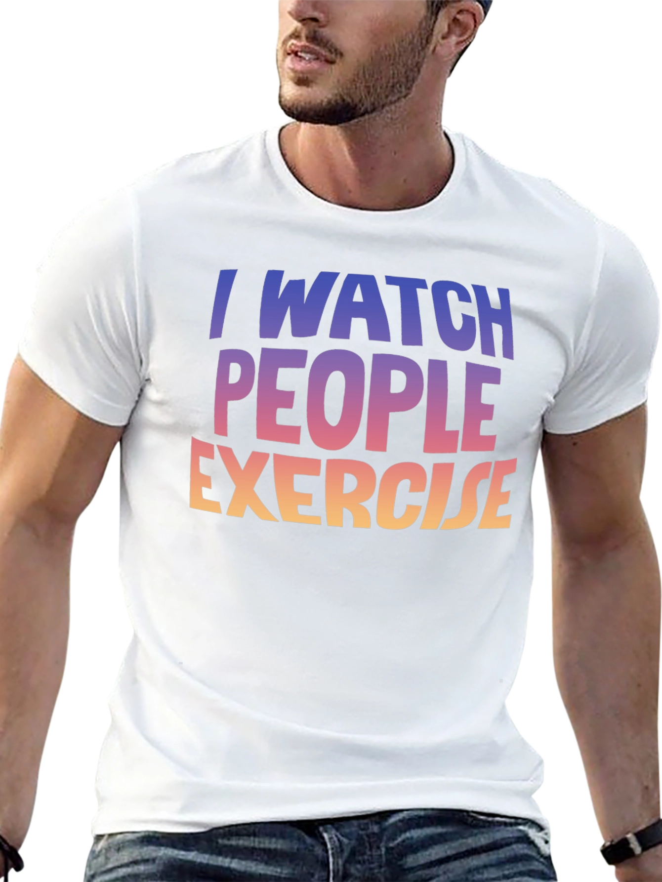 Black I Watch People Exercise Graphic Tee view 13