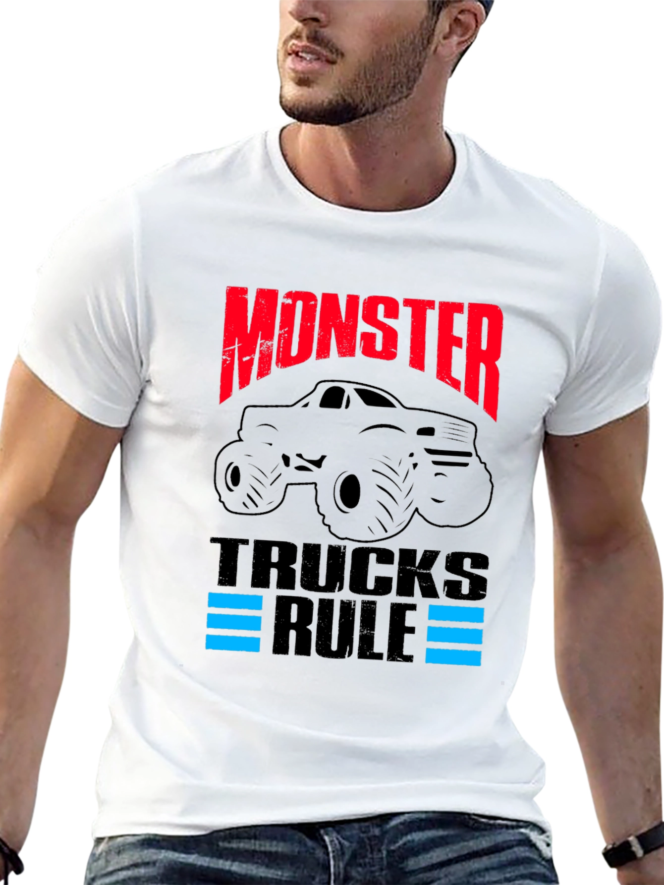 Black Monster Trucks Rule Graphic T-Shirt view 13