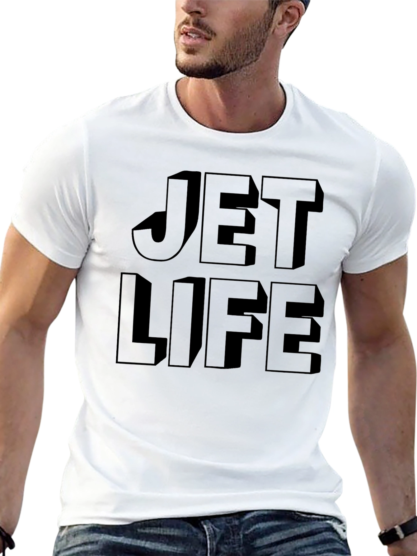 Black Jet Life Graphic Tee - Stylish Black T-Shirt view 13