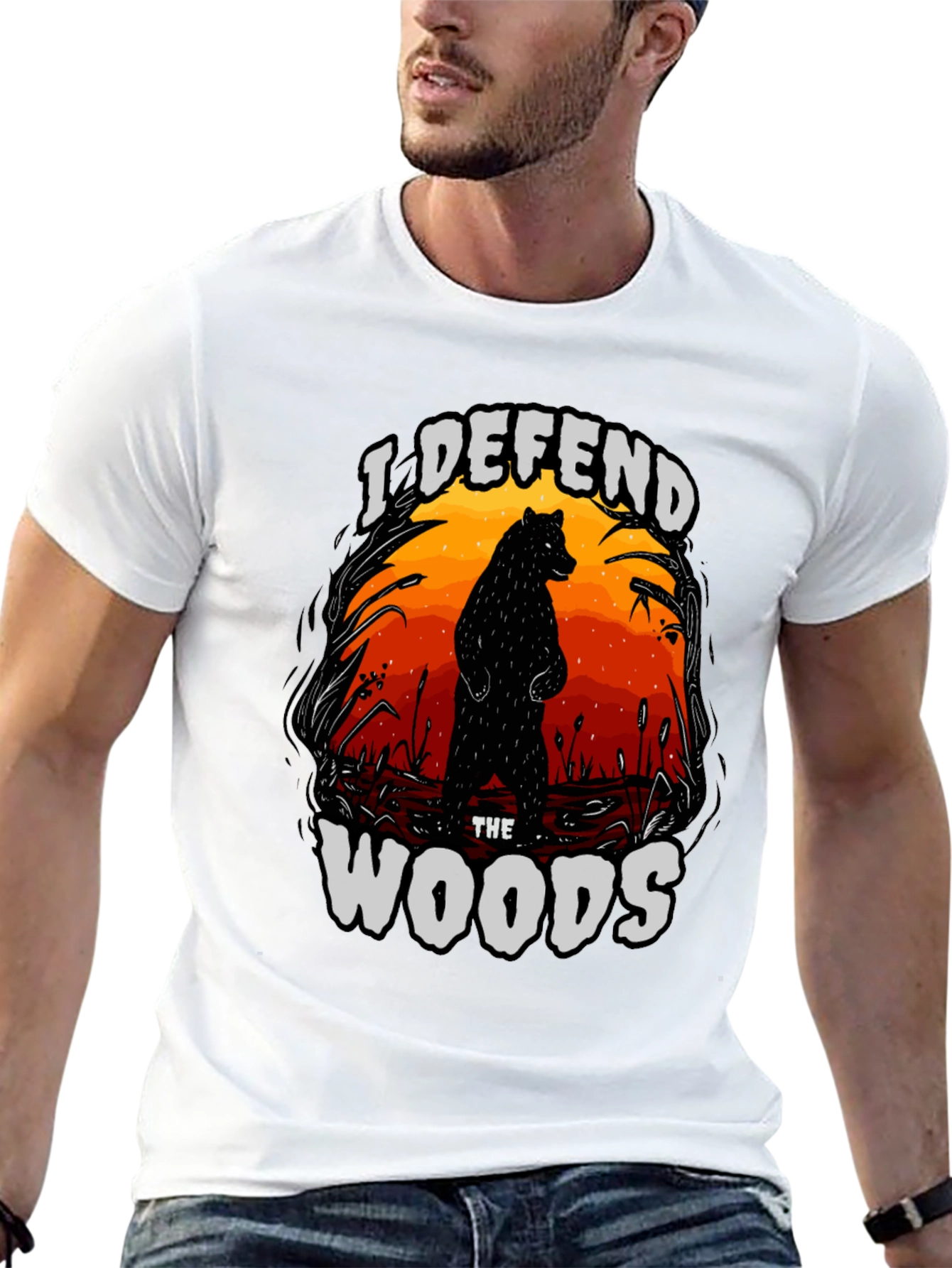 Black I Defend The Woods Graphic Tee - Black view 13