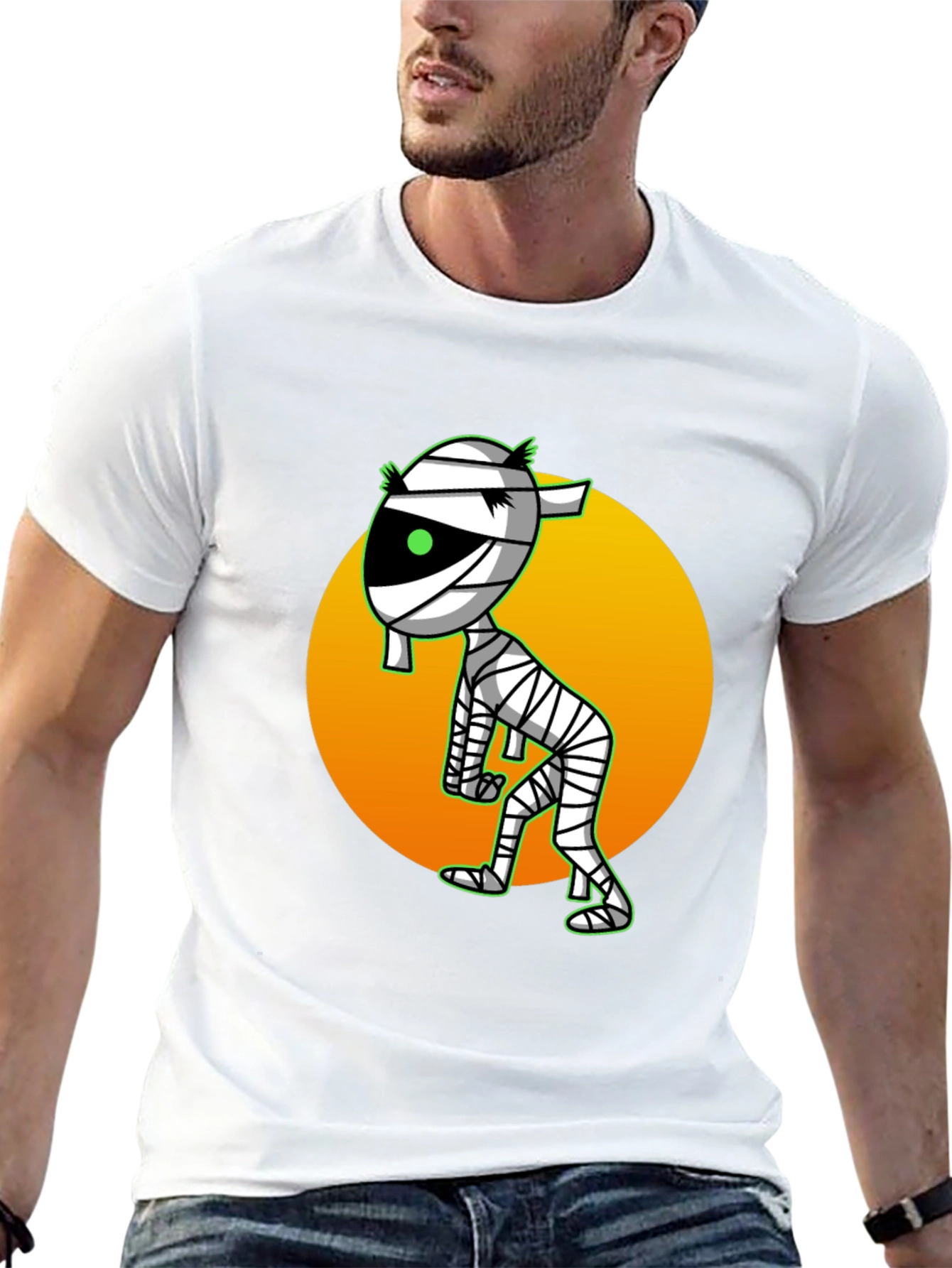 Black Mummy Cartoon T-Shirt - Spooky Fun view 13