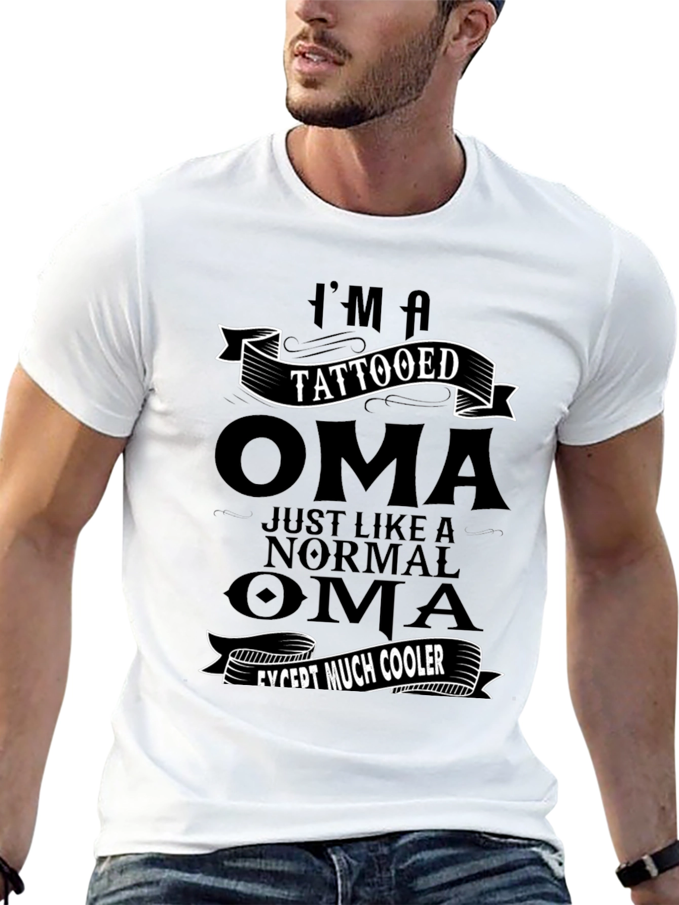 Black Tattooed Oma T-Shirt - Cool Grandma Tee view 13