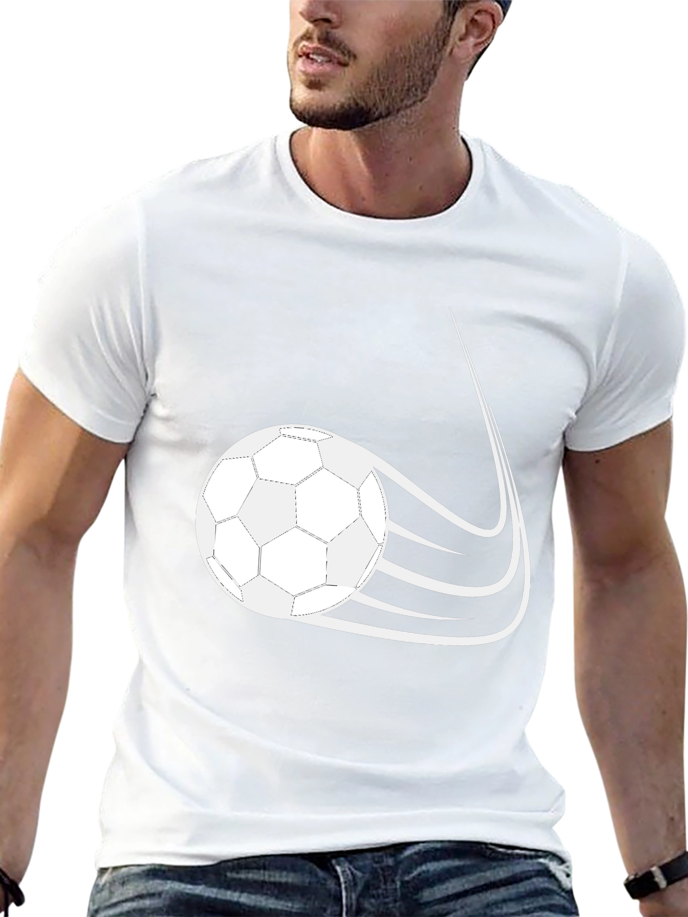 Soccer Ball Graphic Black T-Shirt - 13