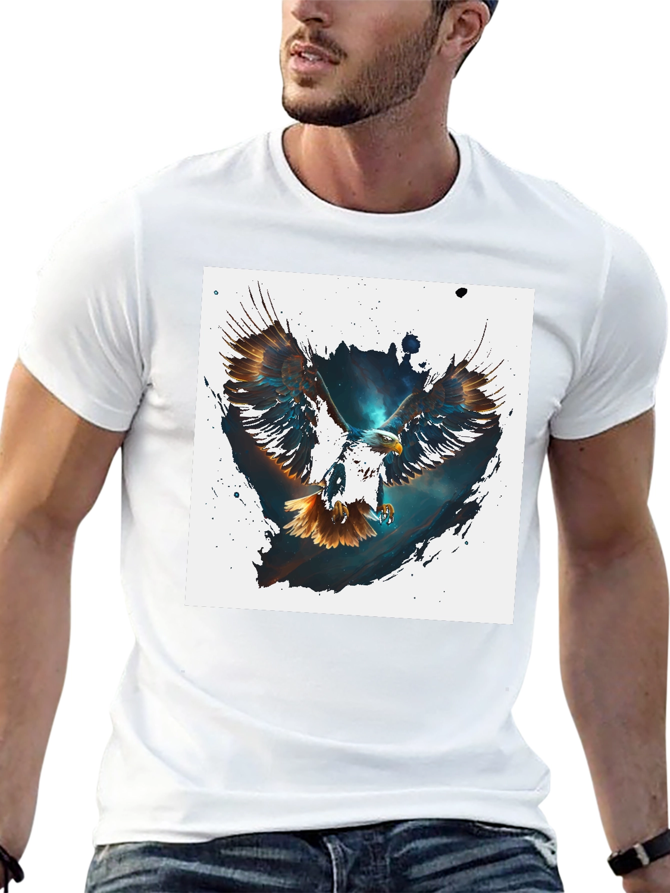 Black Eagle Graphic Tee - Men's Black T-Shirt view 13