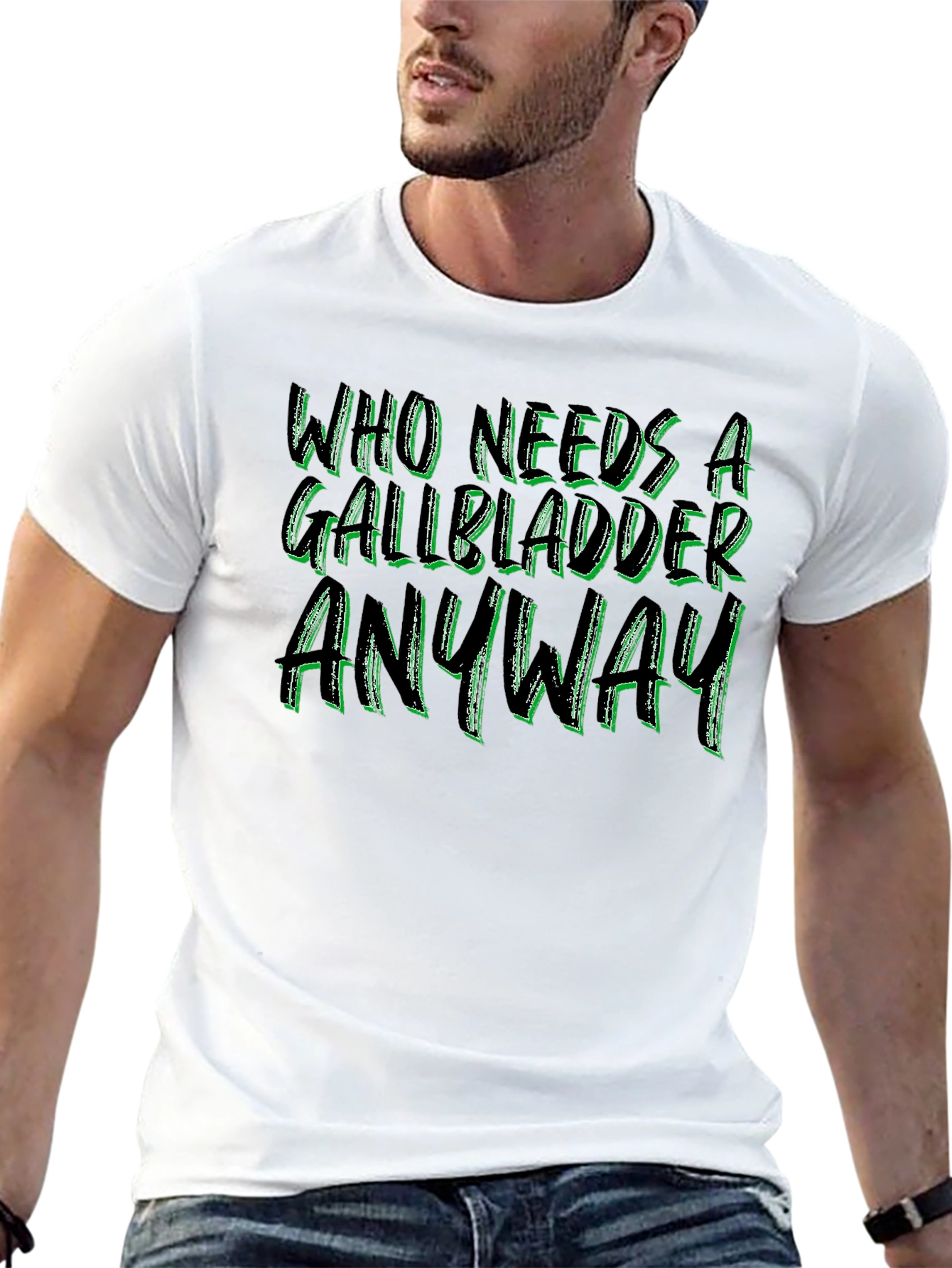 Black Who Needs a Gallbladder Anyway Black Tee view 13