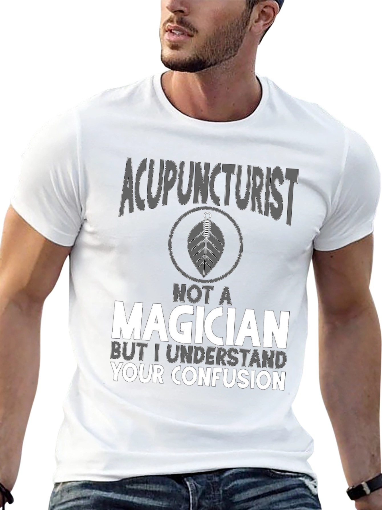 Black Acupuncturist Not a Magician T-Shirt view 13