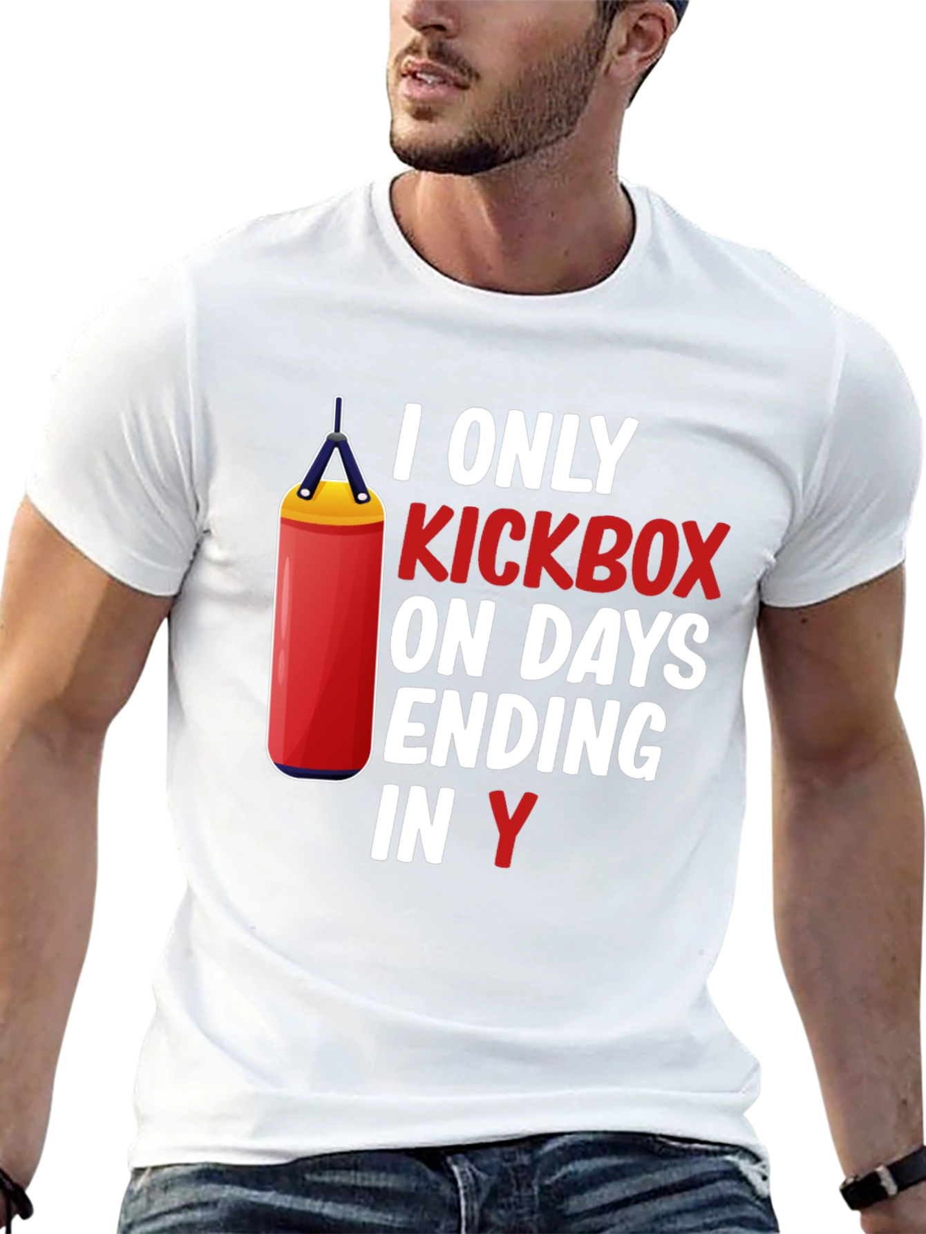 Black Kickboxer Humor T-Shirt - Days Ending in Y view 13