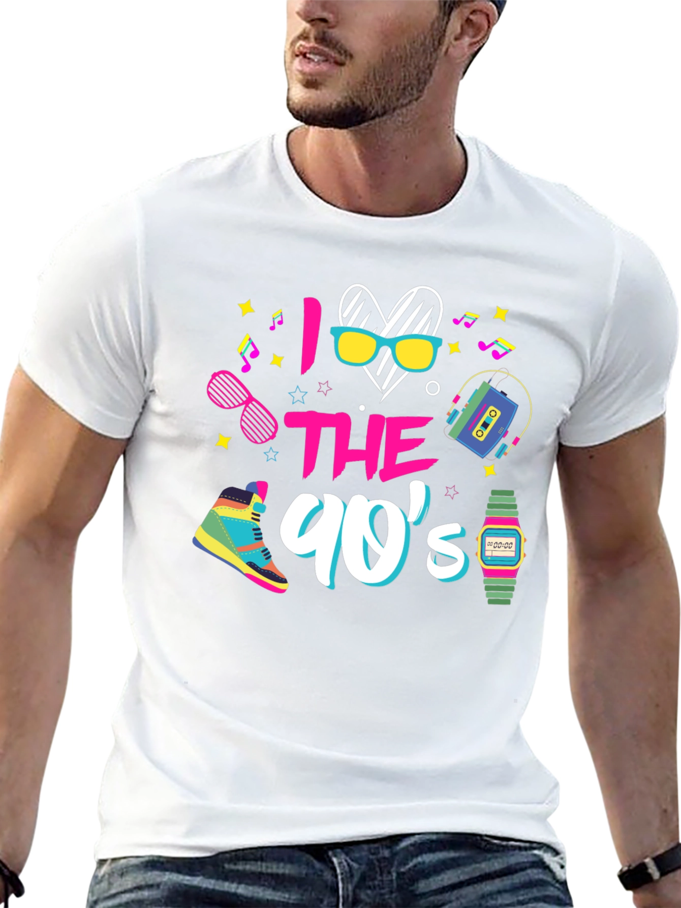 Black I Love The 90s Retro Style T-Shirt view 13