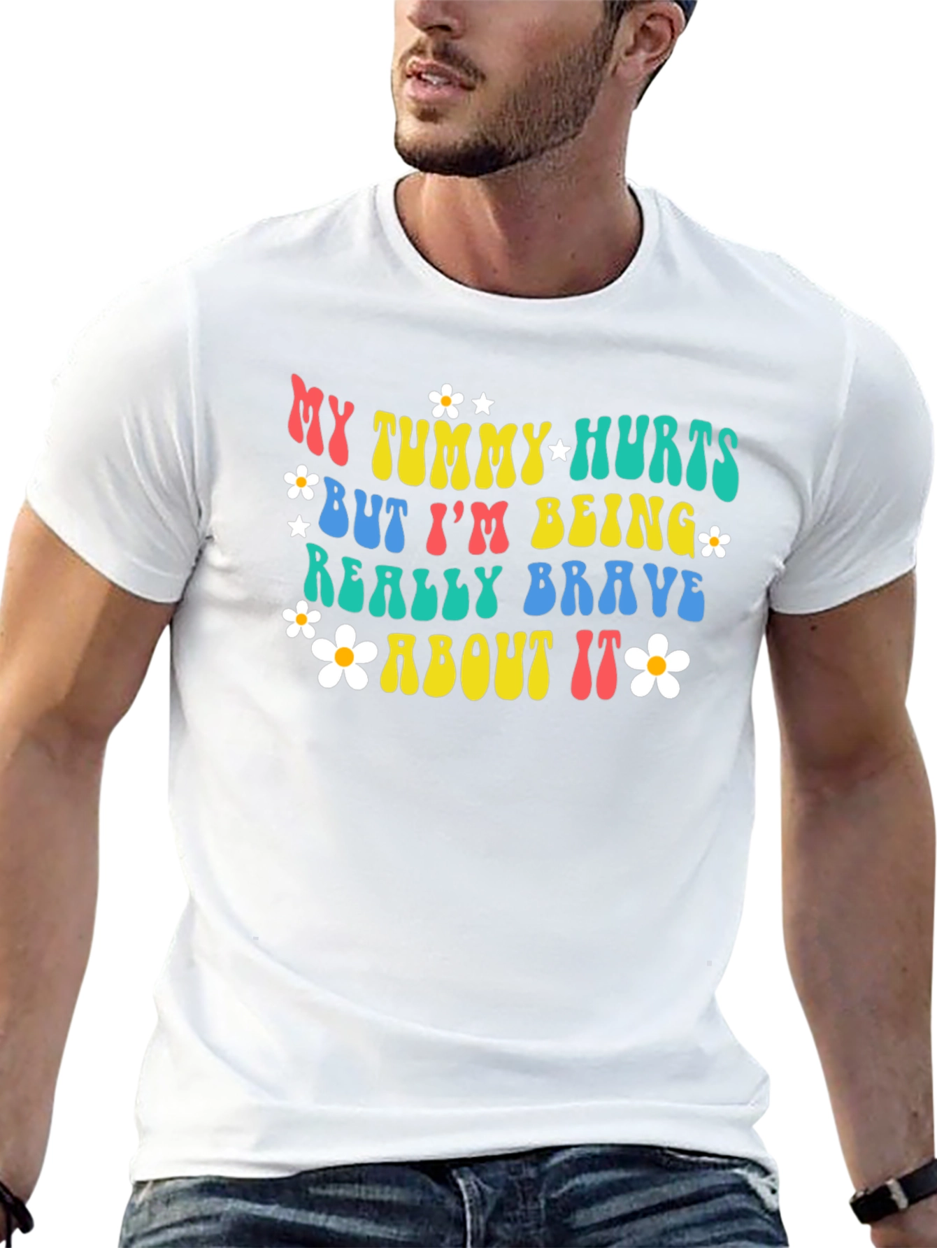 Black My Tummy Hurts Funny Graphic Tee view 13
