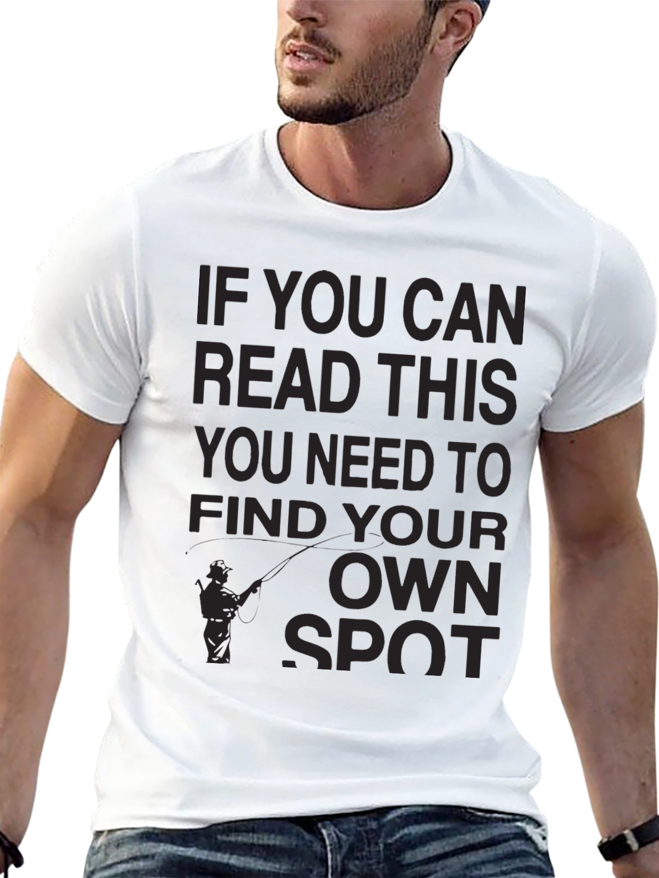 Black Fishing Humor T-Shirt: Find Your Own Spot view 13