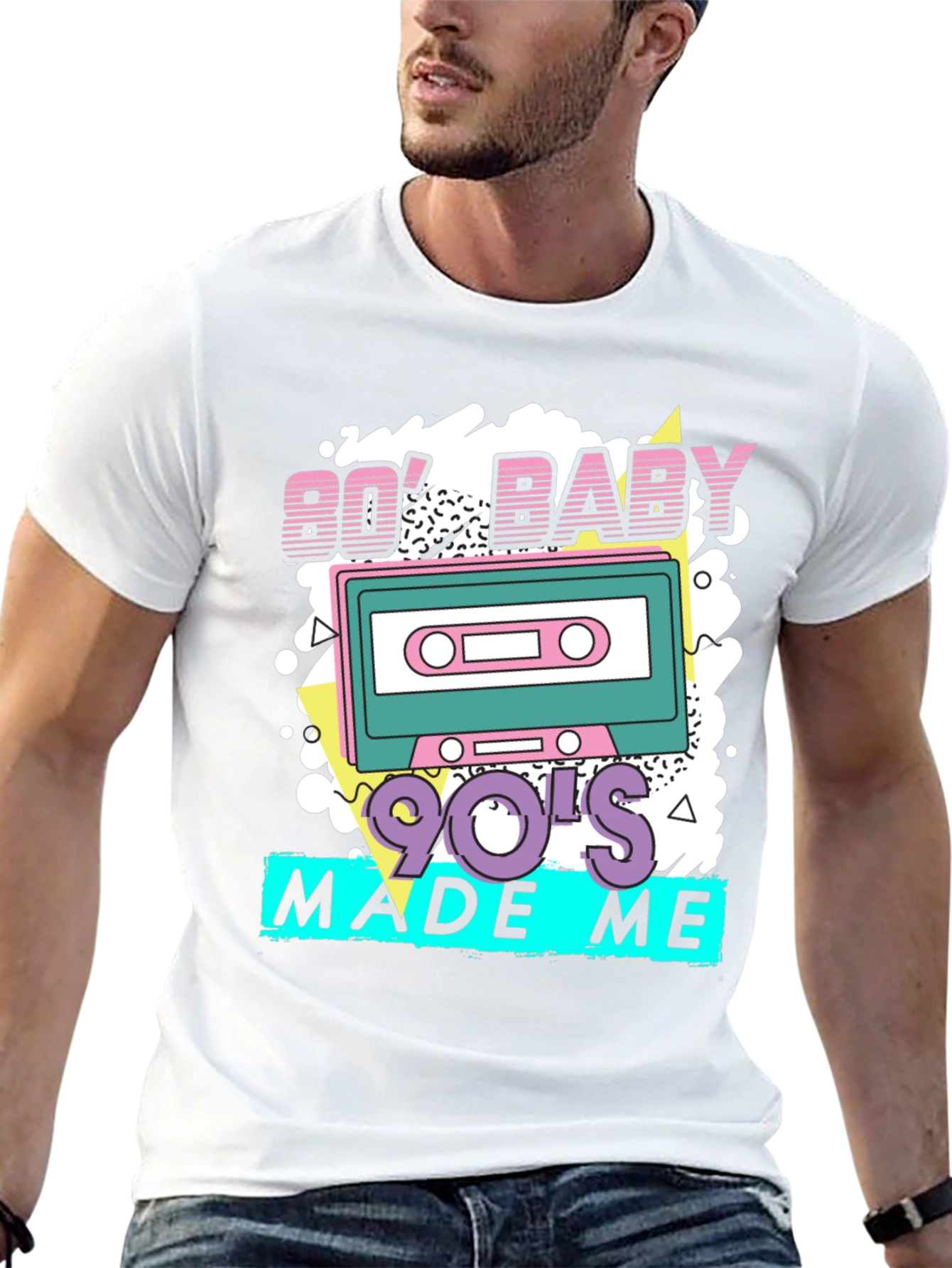 Black Retro '80s Baby '90s Made Me T-Shirt view 13