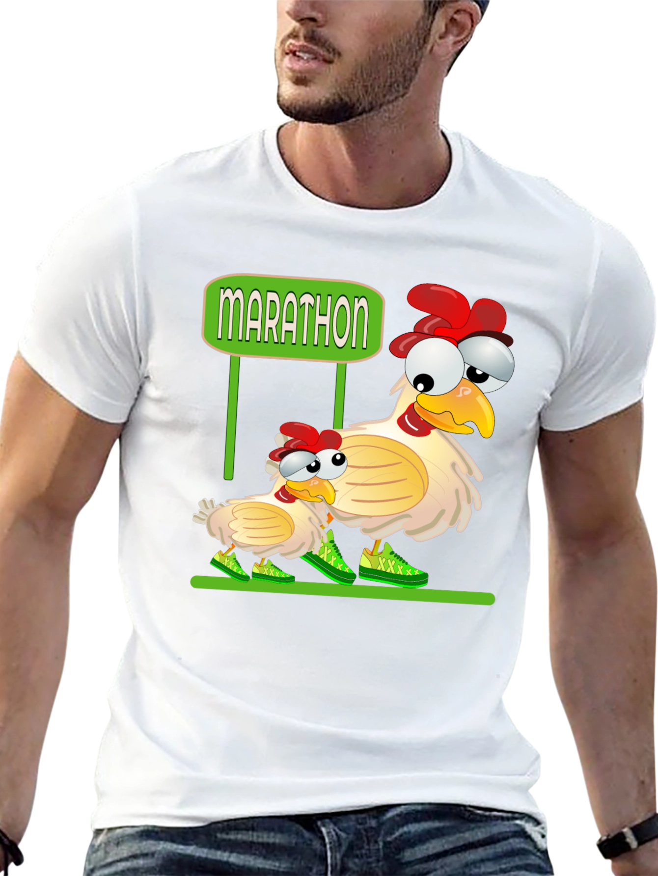 Black Marathon Chicken T-Shirt view 13