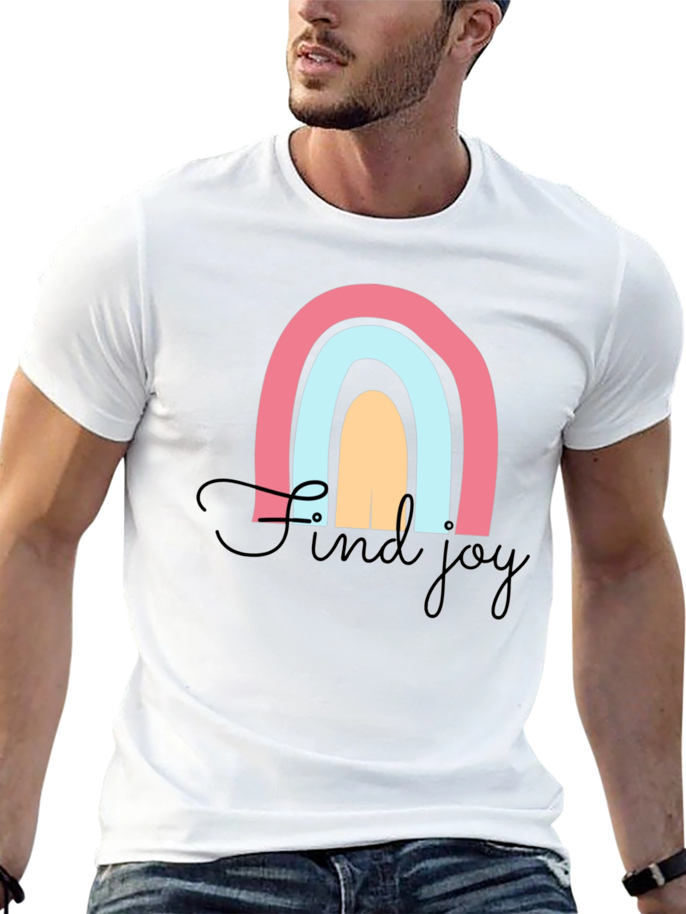 Black Find Joy Rainbow Graphic T-Shirt - Black view 13