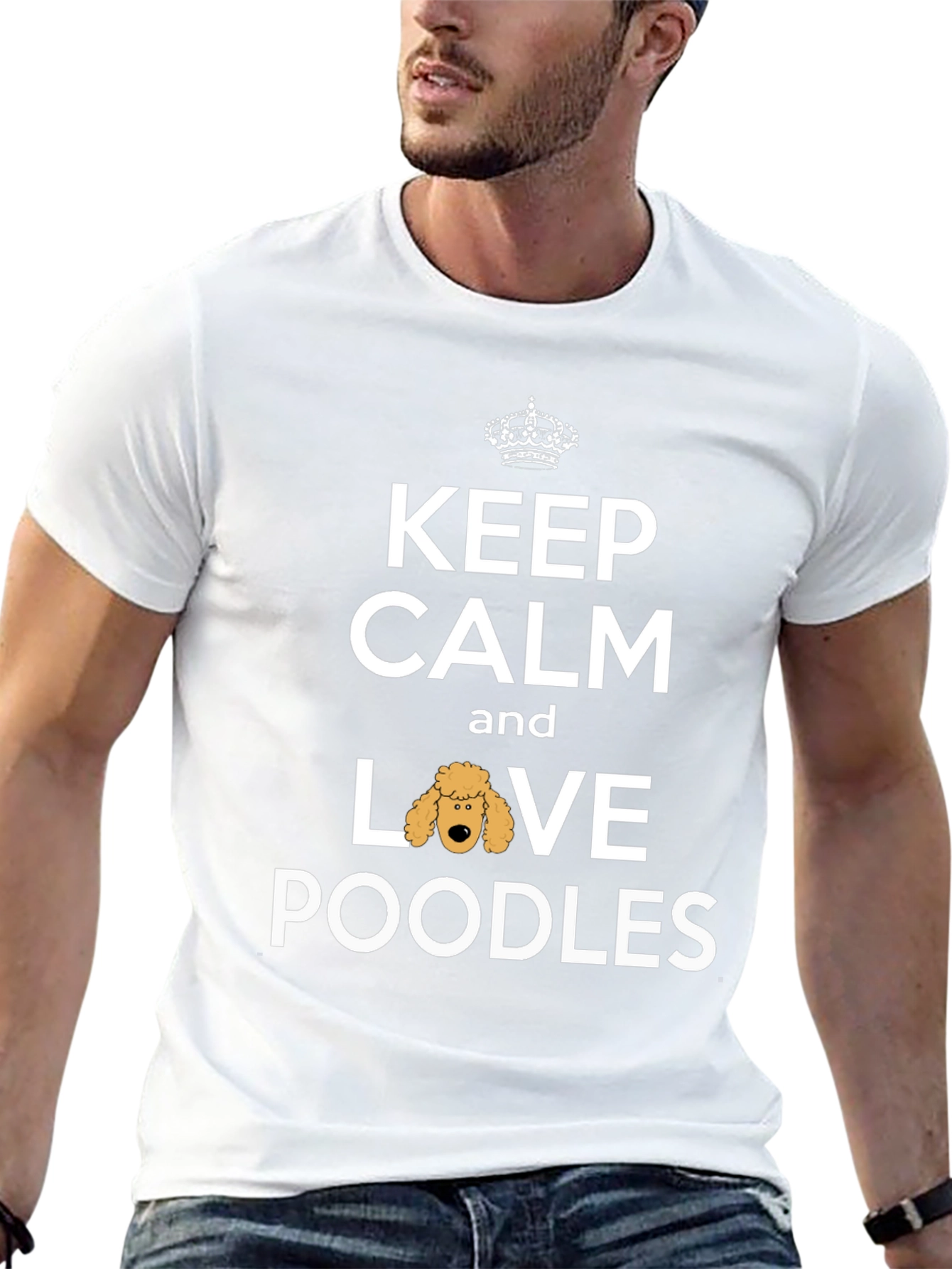 Black Keep Calm and Love Poodles T-Shirt view 13