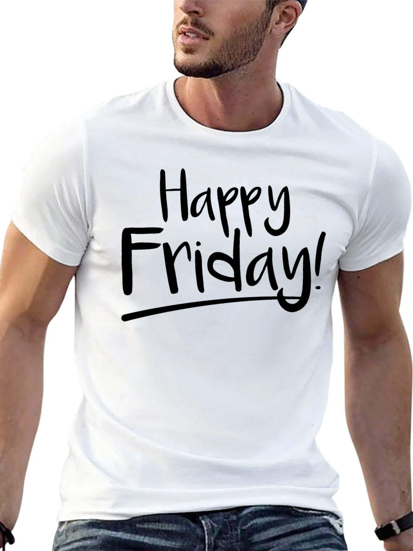 Black Happy Friday! Graphic T-Shirt - Black view 13