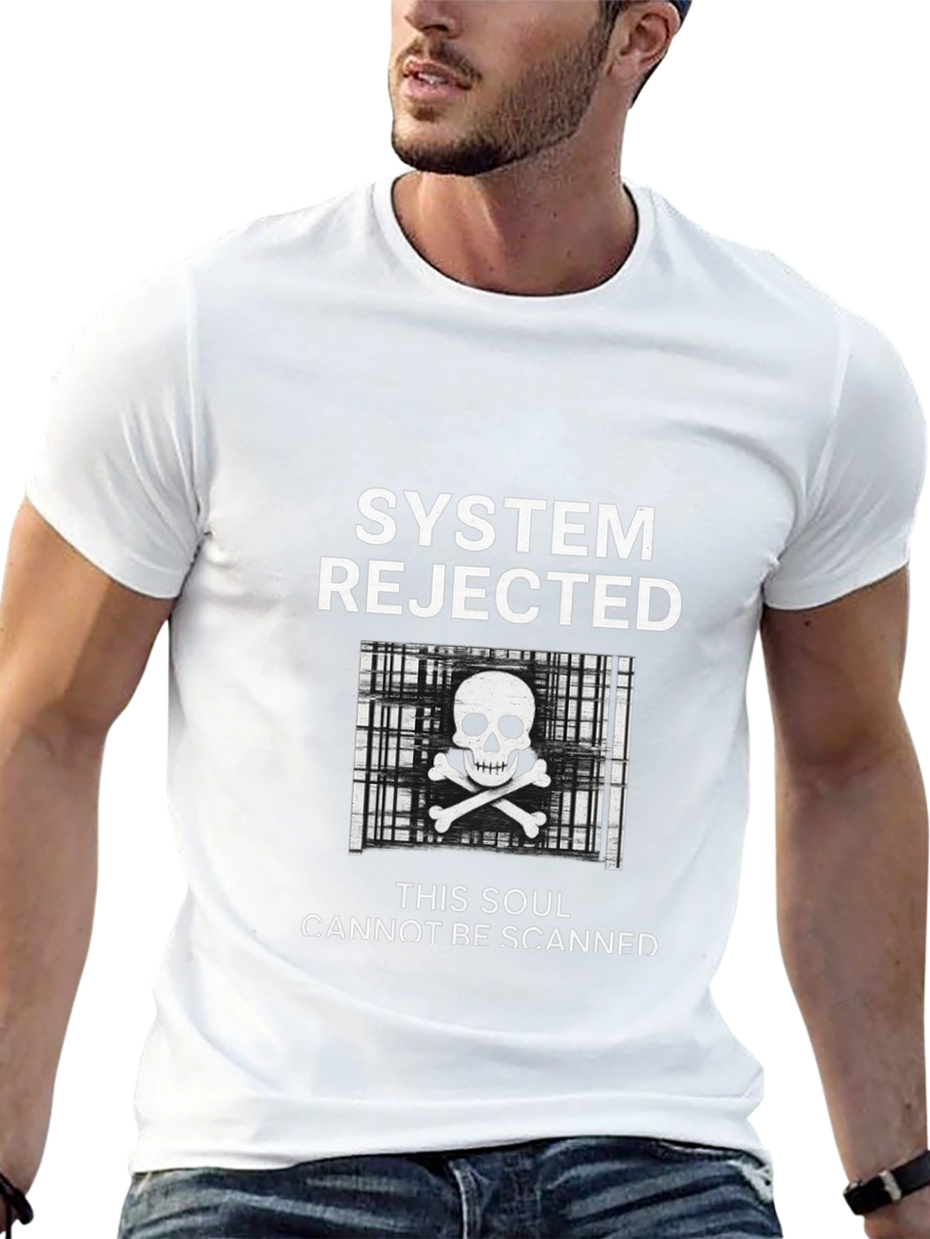 Black System Rejected Skull T-Shirt view 13