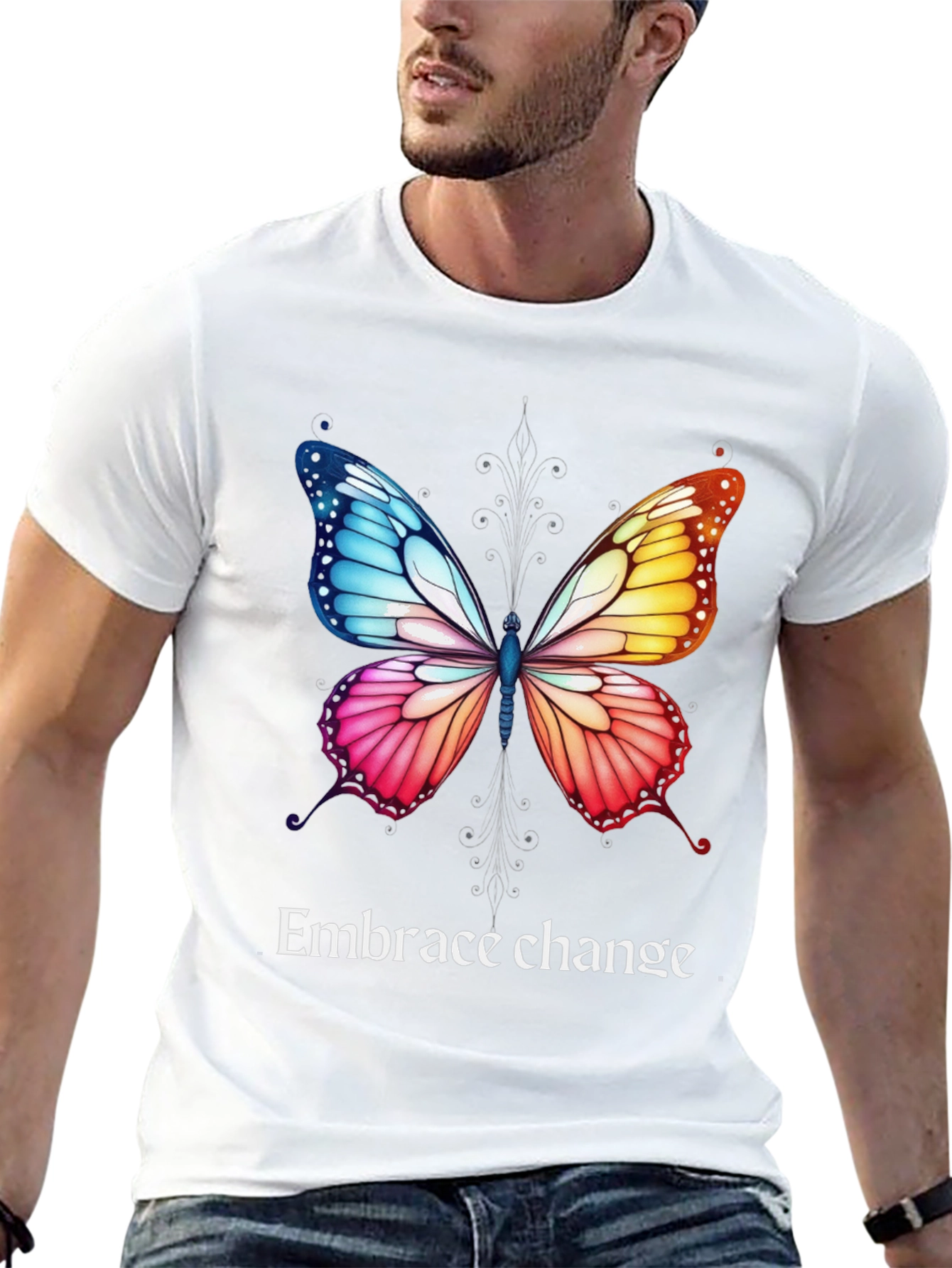 Black Embrace Change Butterfly Graphic Tee view 13
