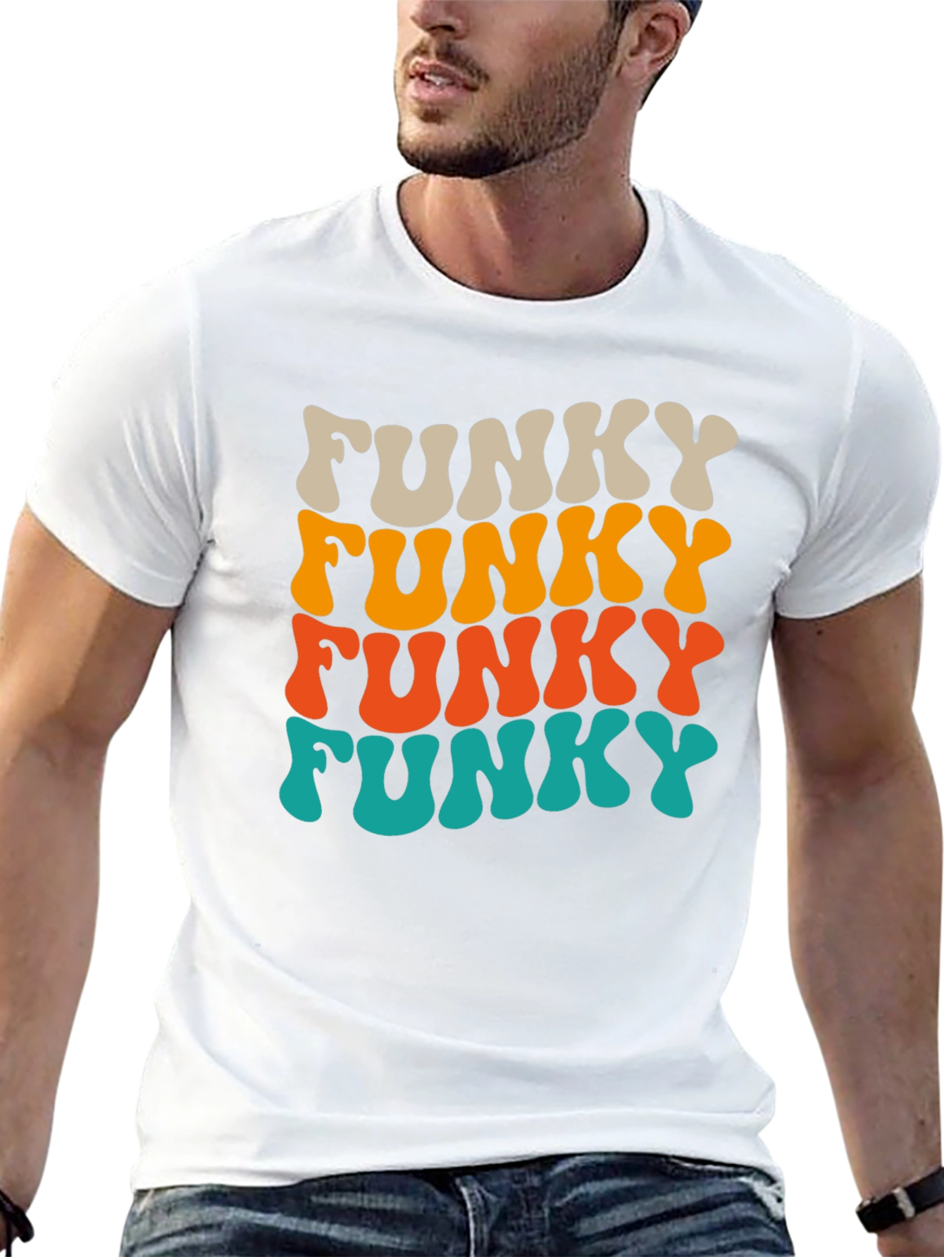 Black Funky Retro Style Graphic T-Shirt view 13
