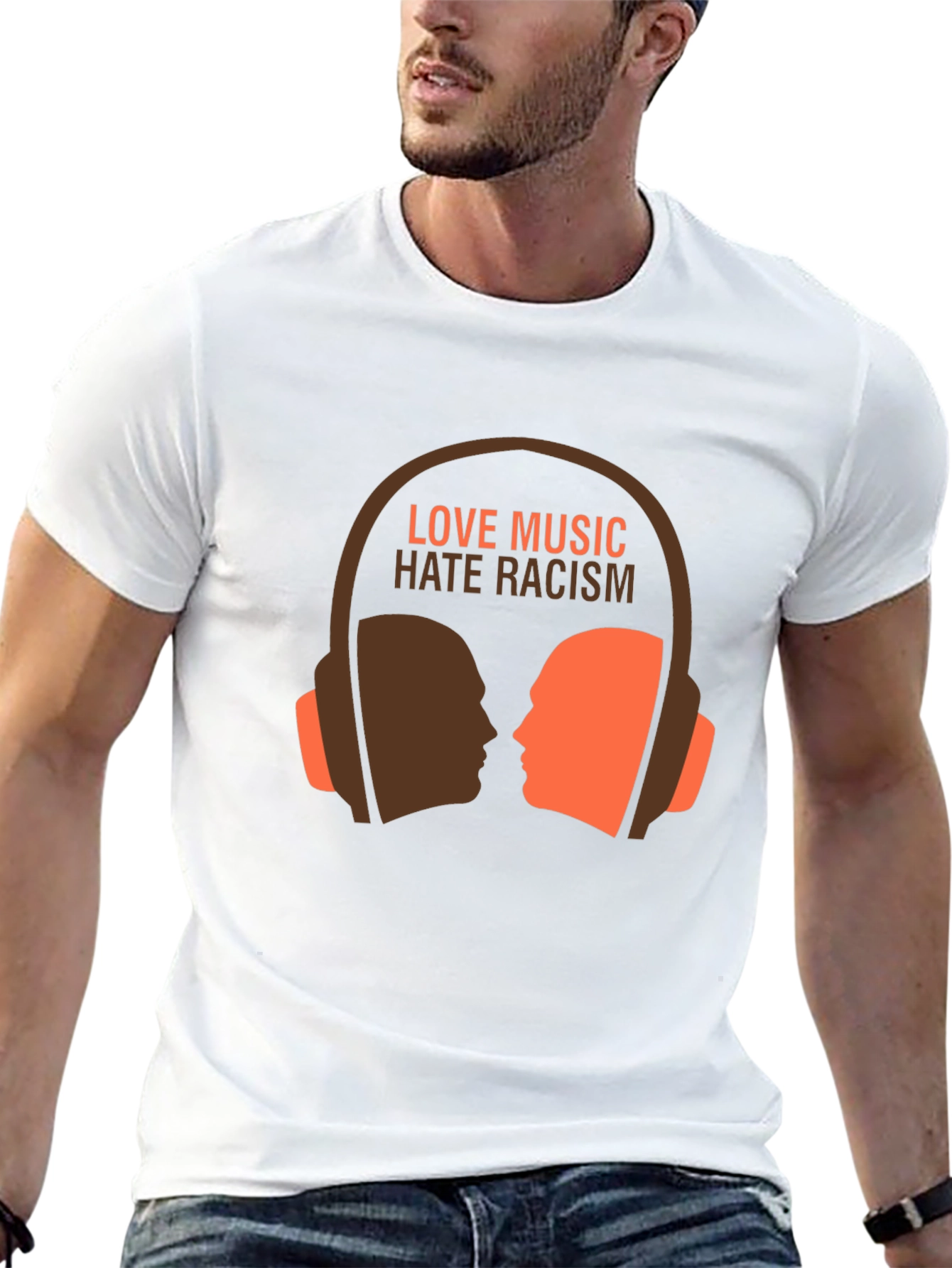 Black Love Music Hate Racism Graphic Tee view 13