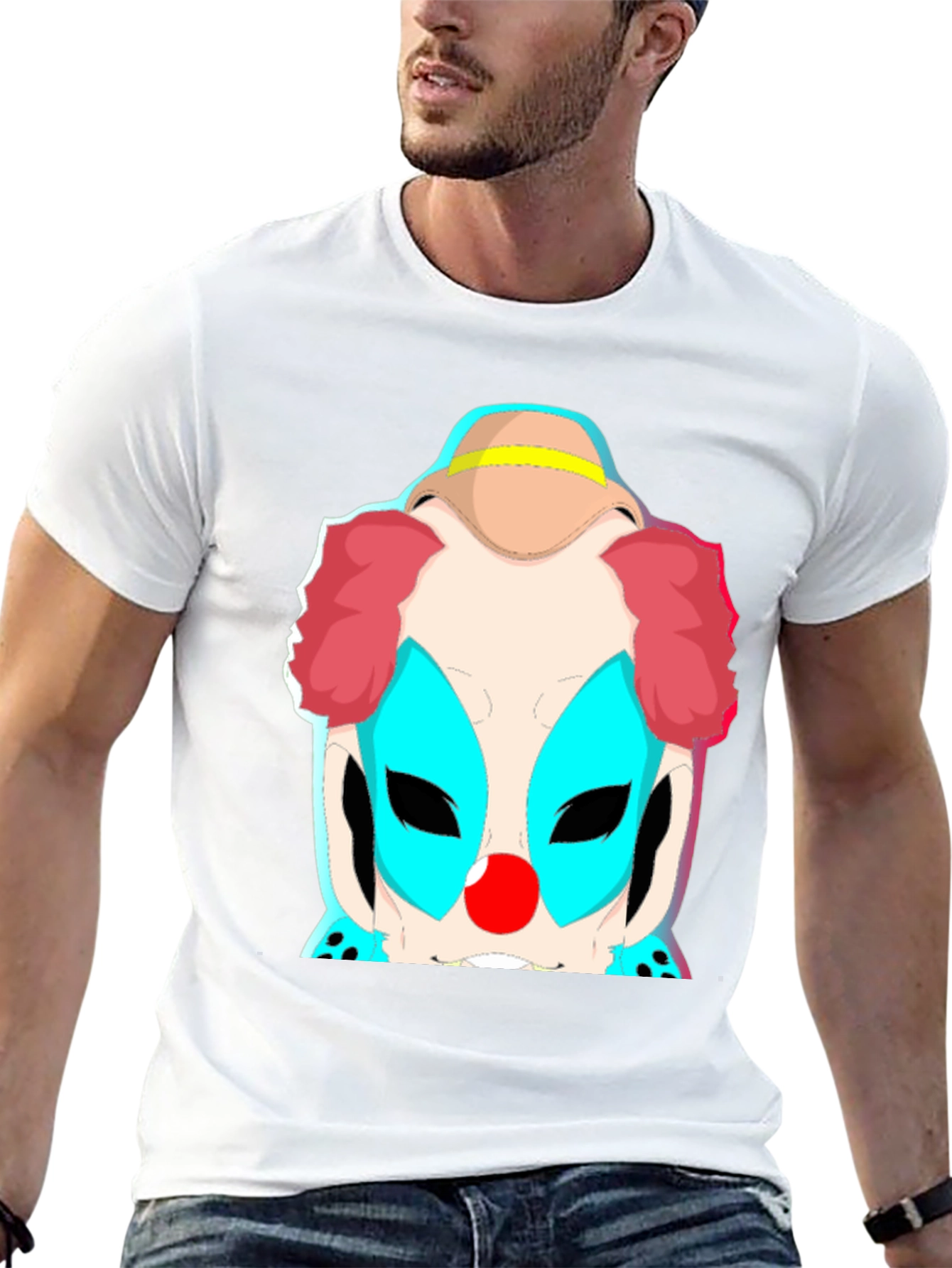 Black Clown Graphic Tee - Bold Black Cotton T-Shirt view 13