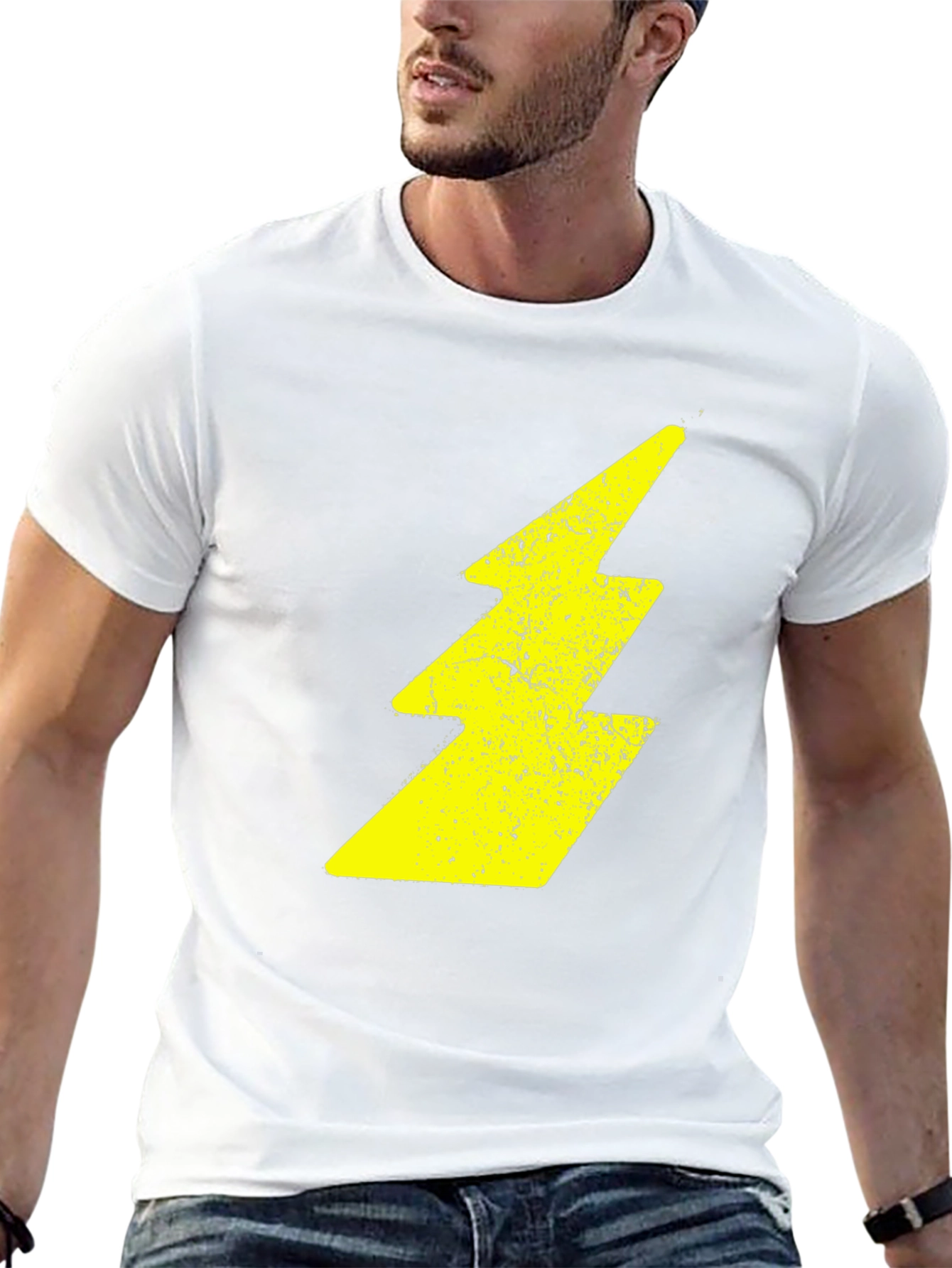 Black Lightning Bolt Graphic Black T-Shirt view 13