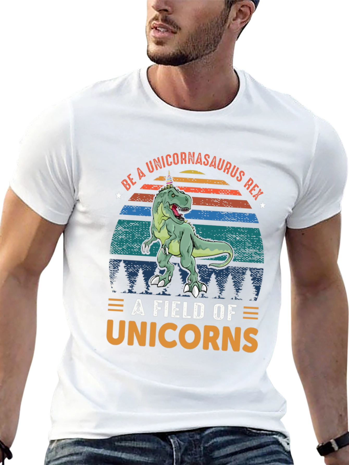 Black Unicornasaurus Rex T-Shirt - Funny Dinosaur Tee view 13
