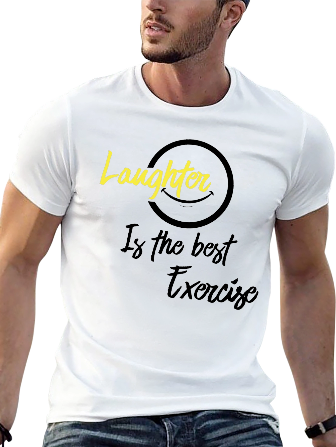 Black Laughter is the Best Exercise Graphic Tee - Unisex view 13