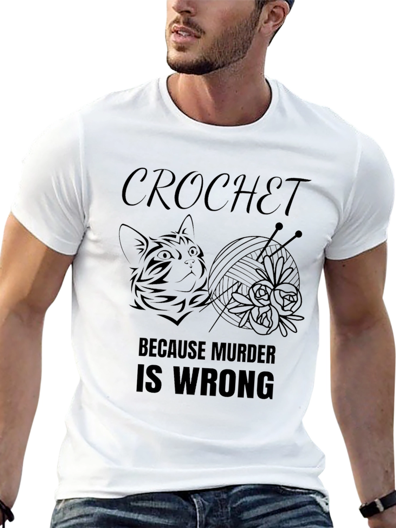 Crochet Because Murder Is Wrong T-Shirt - 13