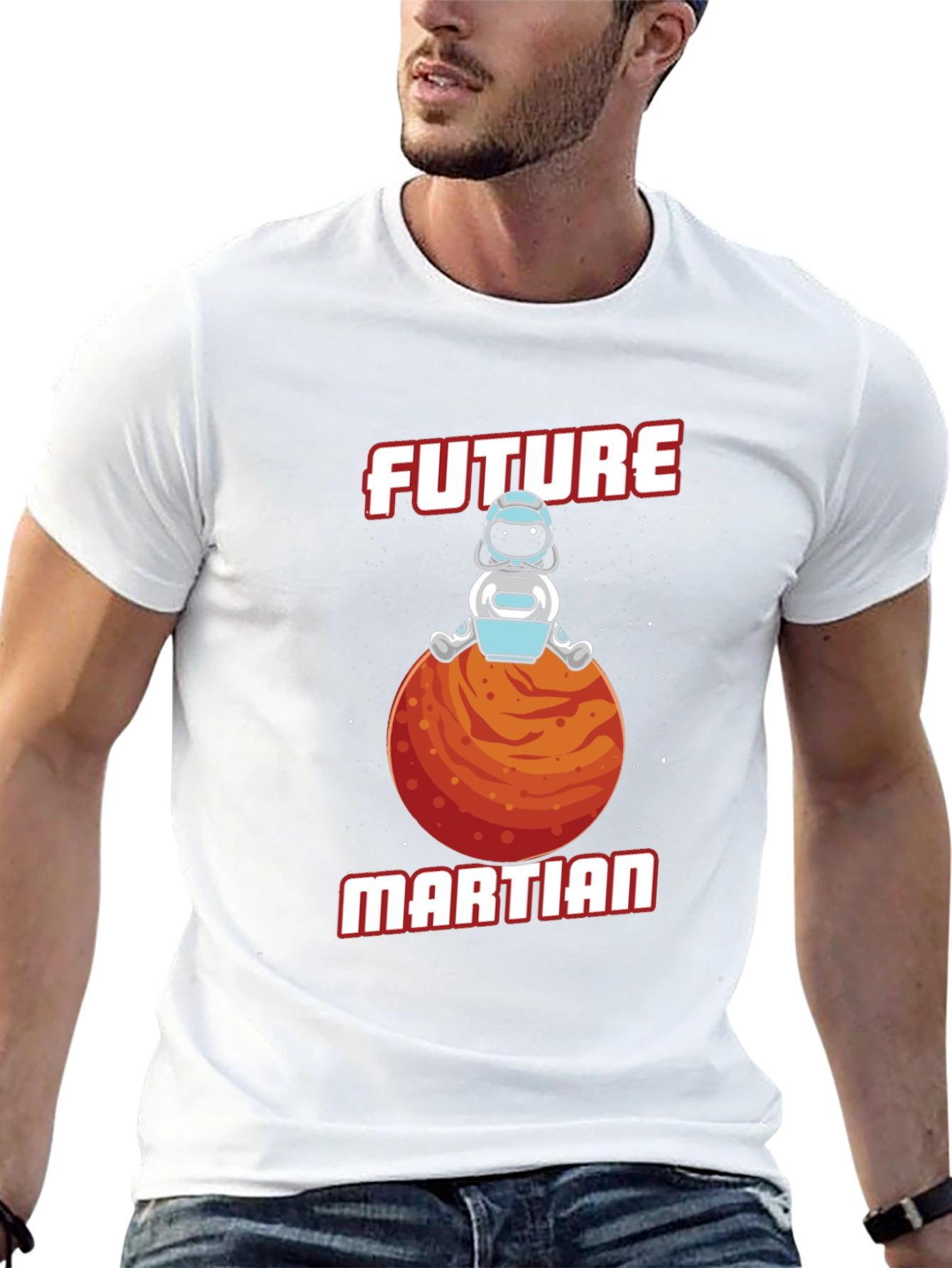 Black Future Martian T-Shirt - Space Astronaut Tee view 13