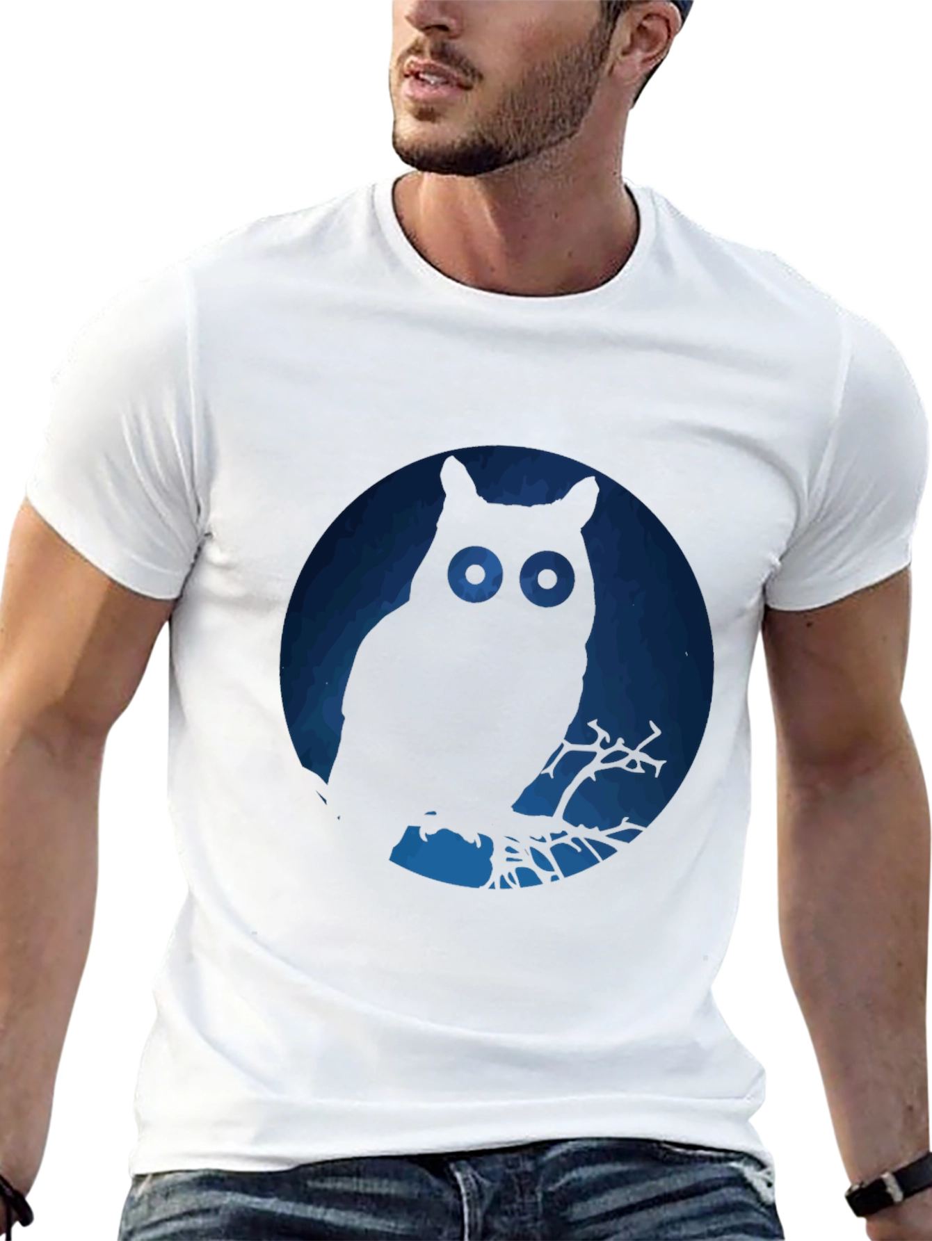 Black Owl Silhouette Graphic T-Shirt view 13