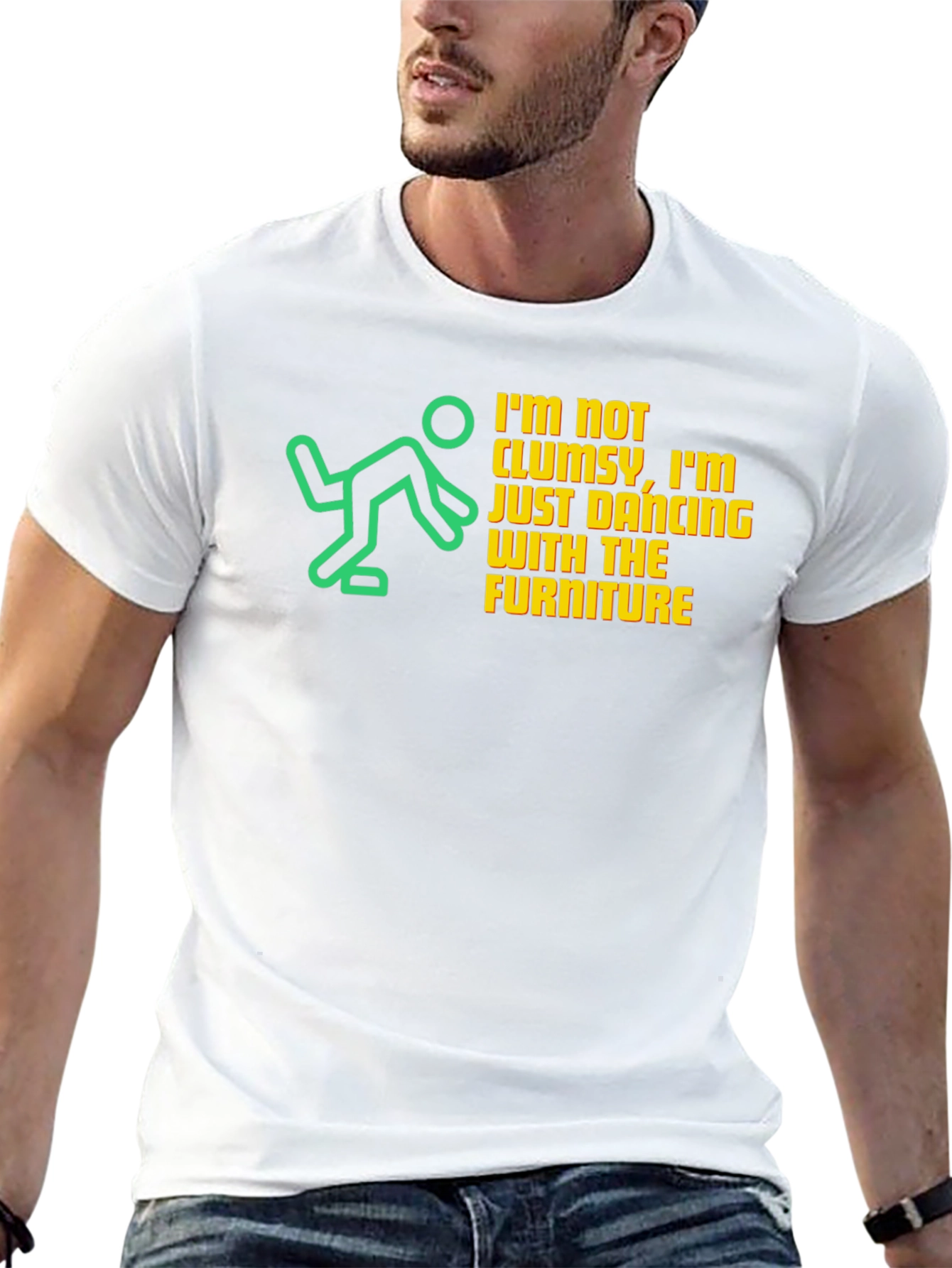 Black Funny Clumsy T-Shirt - Dancing With Furniture view 13