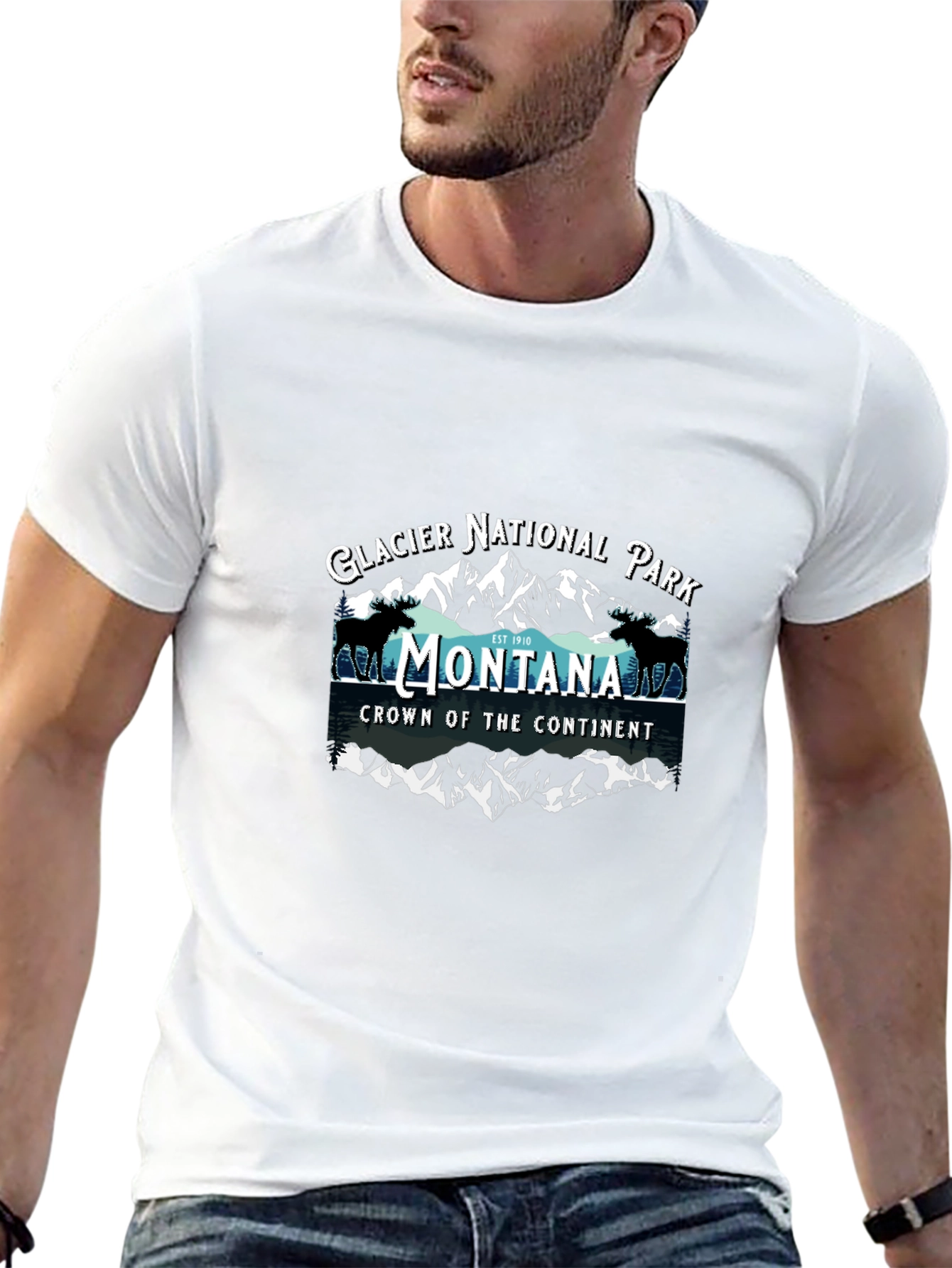 Black Glacier National Park Montana T-Shirt view 13
