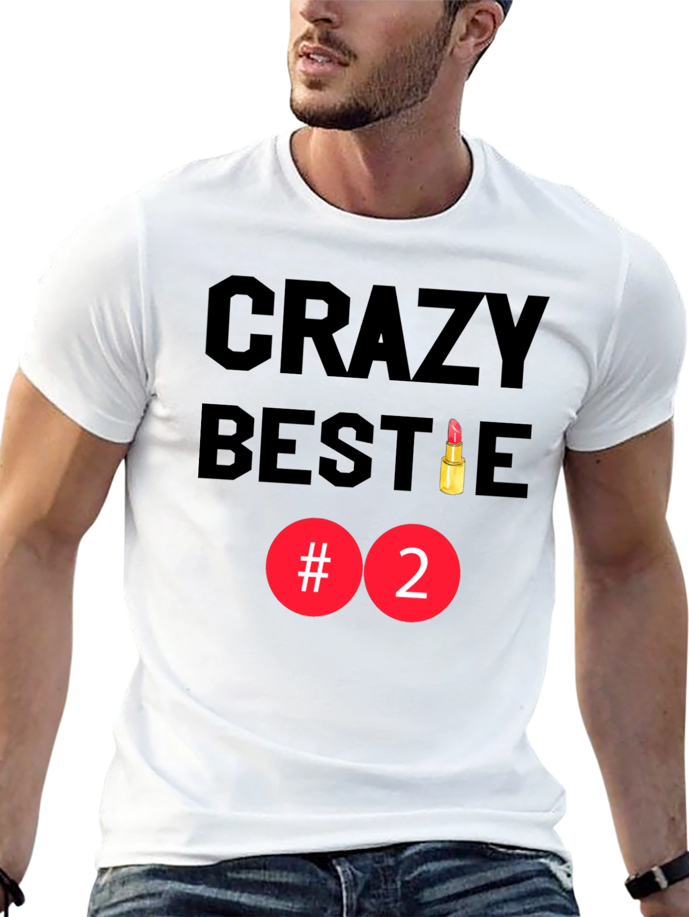 Black Crazy Bestie #2 Black Graphic Tee view 13