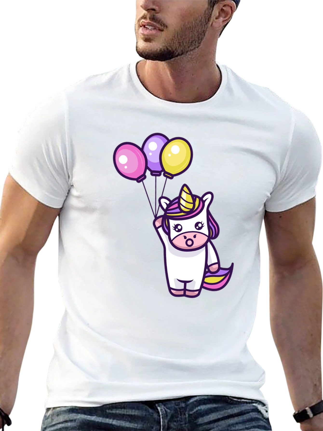 Black Unicorn Balloons Graphic Tee view 13
