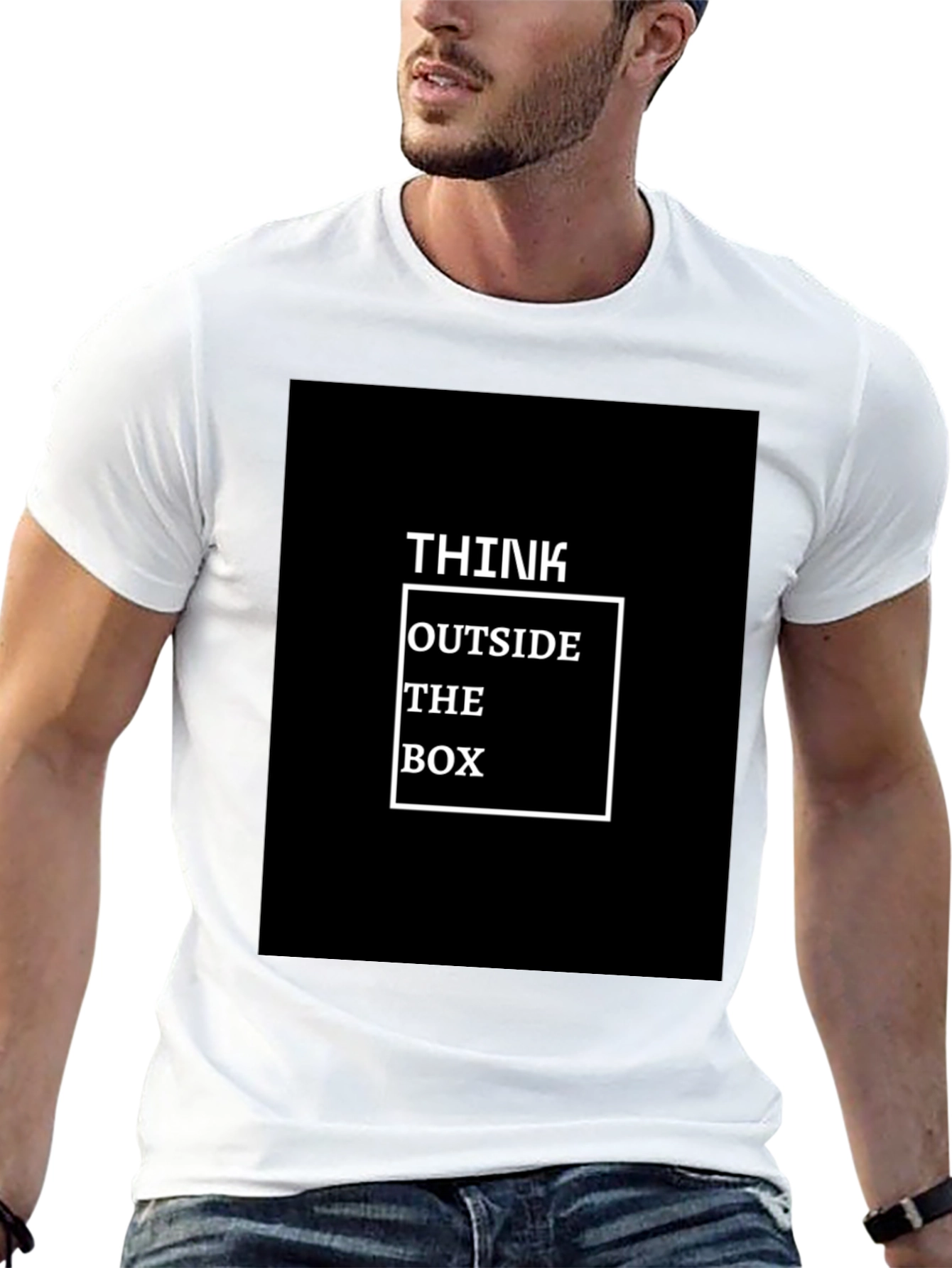 Black Think Outside The Box Graphic T-Shirt view 13