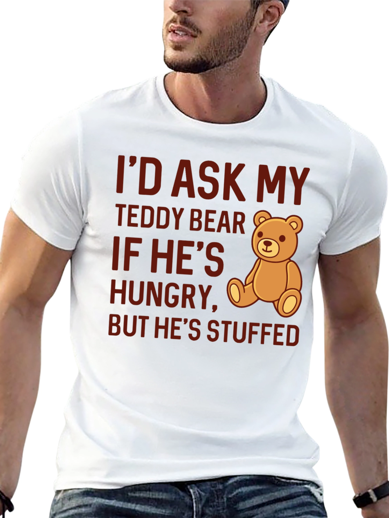 Black Funny Teddy Bear Stuffed T-Shirt view 13